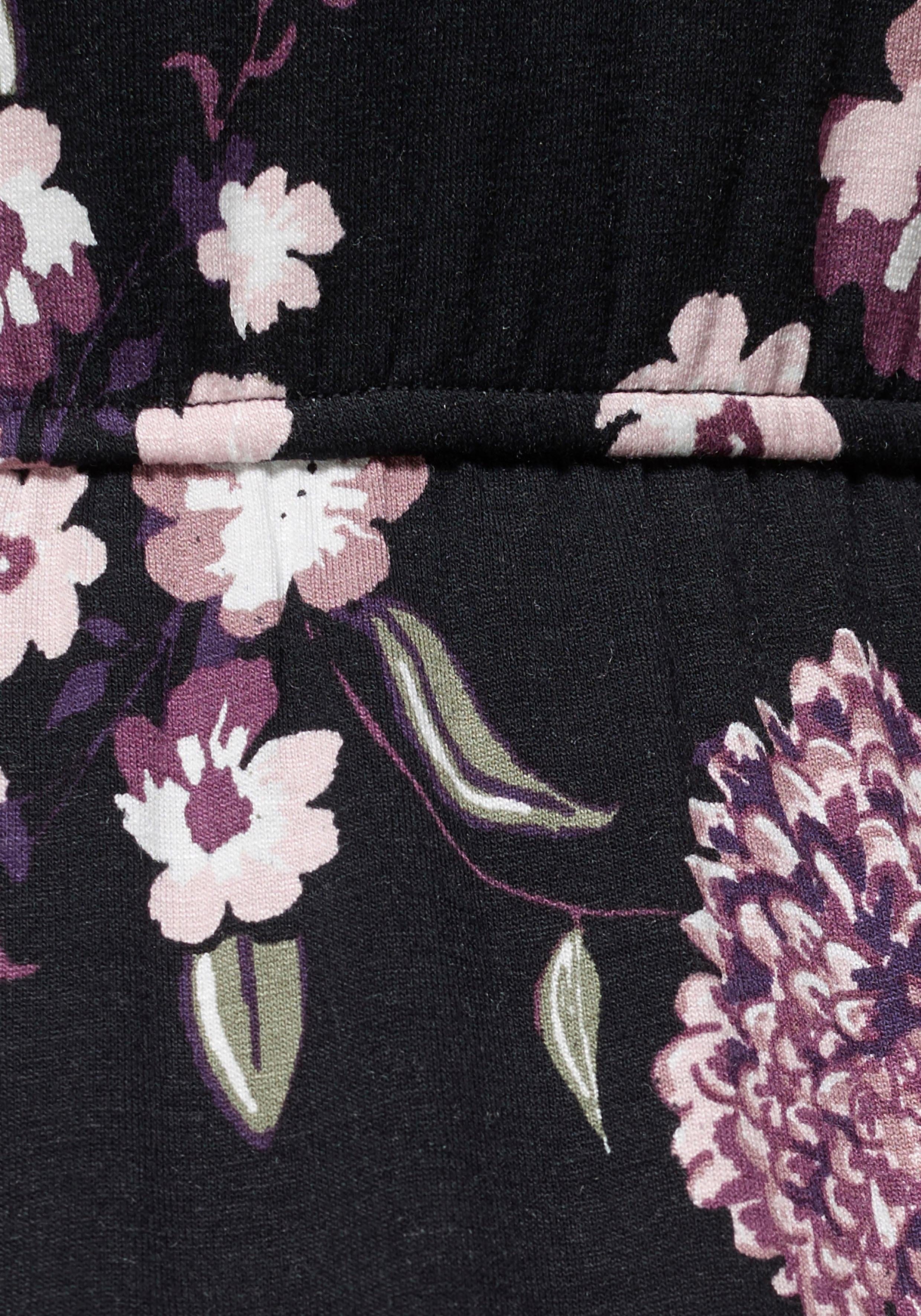 Neun Monate Umstandskleid, Für Schwangerschaft und Stillzeit hinten länger geschnitten, modischer, geblümter Look