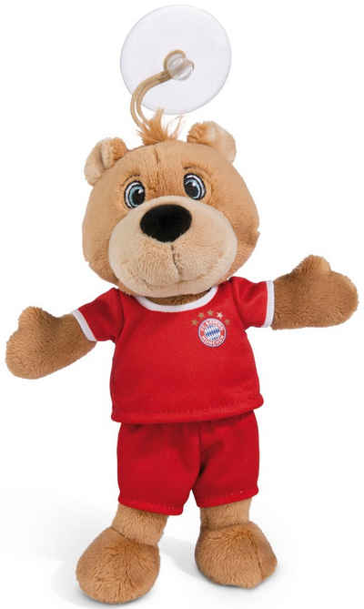 Nici Kuscheltier FC BAYERN MÜNCHEN Bär Berni mit Trikot und Sauger, 20 cm, enthält recyceltes Material (Global Recycled Standard)