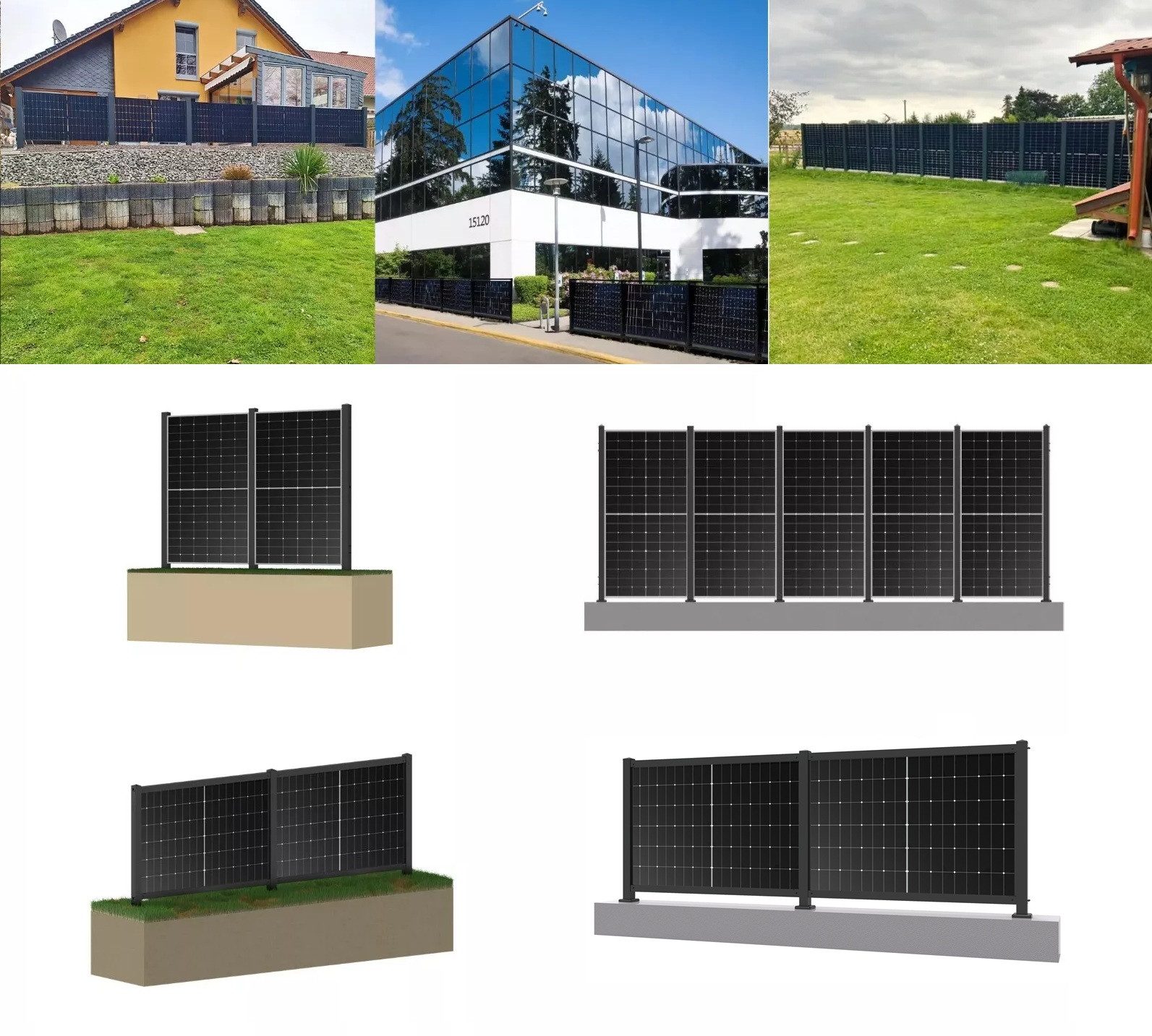TZIpower Solarmodul-Halterung Solarzaun Zaun Solar Vertikal Horizontal PV Aufständerung Haus Garten