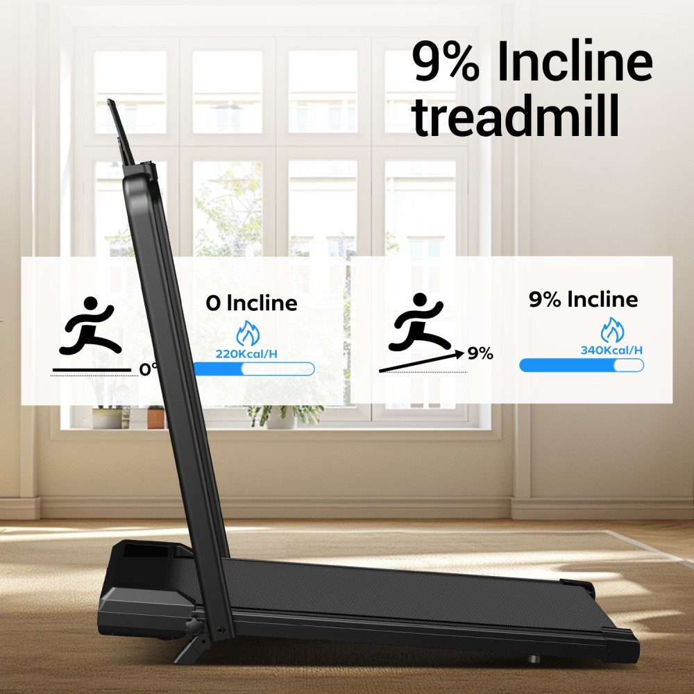 ROBORE Laufband CW1F 9% Steigung, klappbares Laufband bis 12 km/h, klappbares Laufband und LED-Display, maximale Belastung 136 kg
