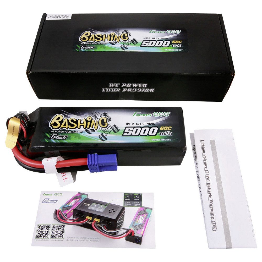 Gens ace Gens ace Modellbau-Akkupack (LiPo) 14.8 V 5000 mAh Block EC5 Akku 5000 mAh