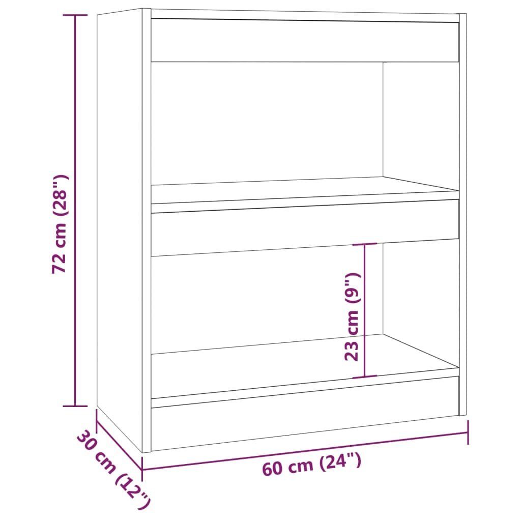 Bücherregal Bücherregal/Raumteiler cm furnicato 60x30x72 Betongrau