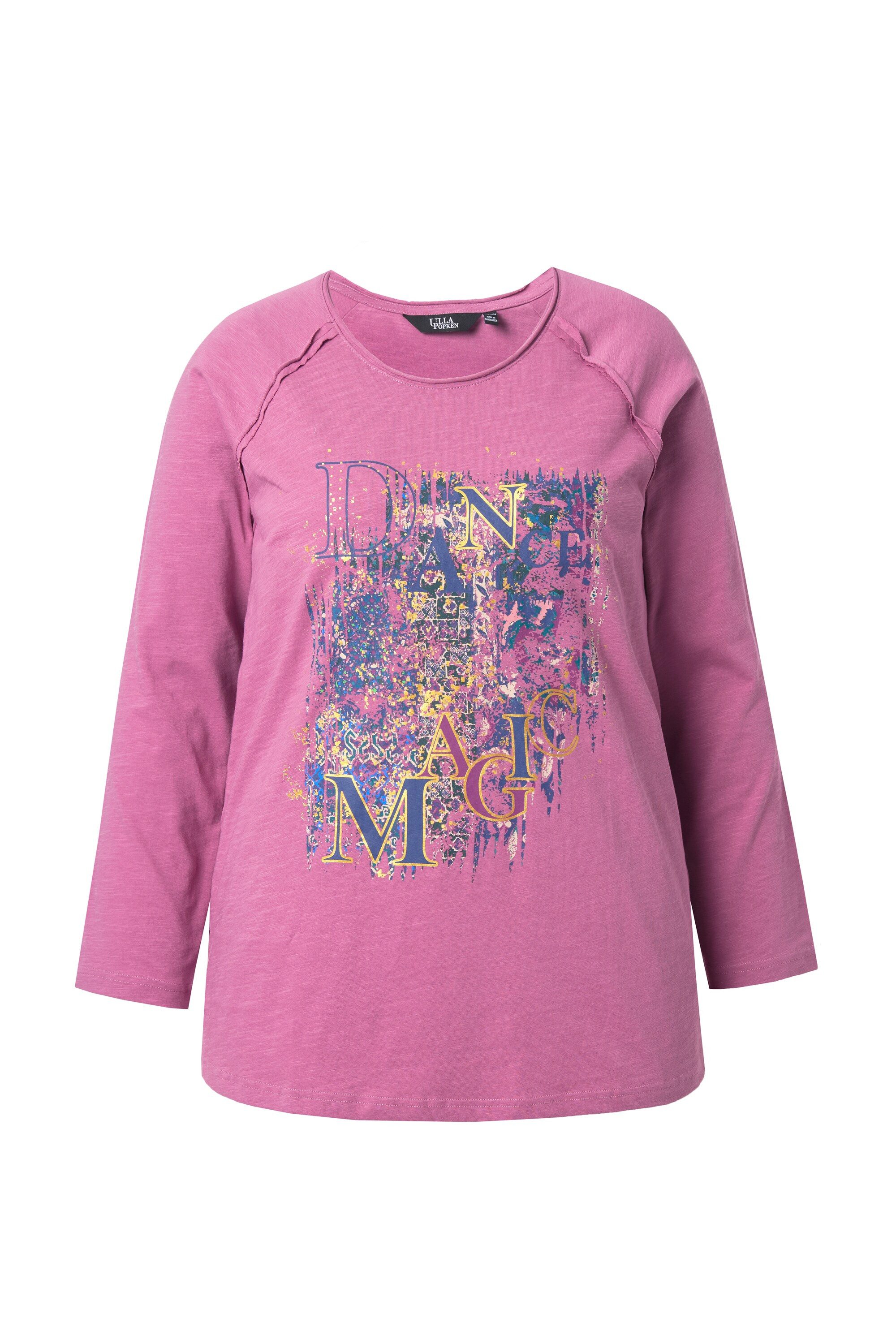 Ulla Popken T-Shirt Shirt Motivdruck A-Linie Rundhals Langarm günstig online kaufen