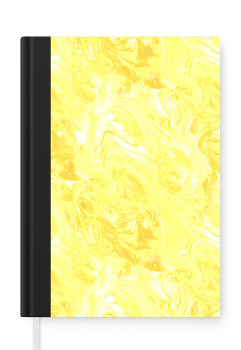 MuchoWow Notizbuch Gelb - Muster - Marmor - Farbe, Journal, Merkzettel, Tagebuch, Notizheft, A5, 98 Seiten, Haushaltsbuch