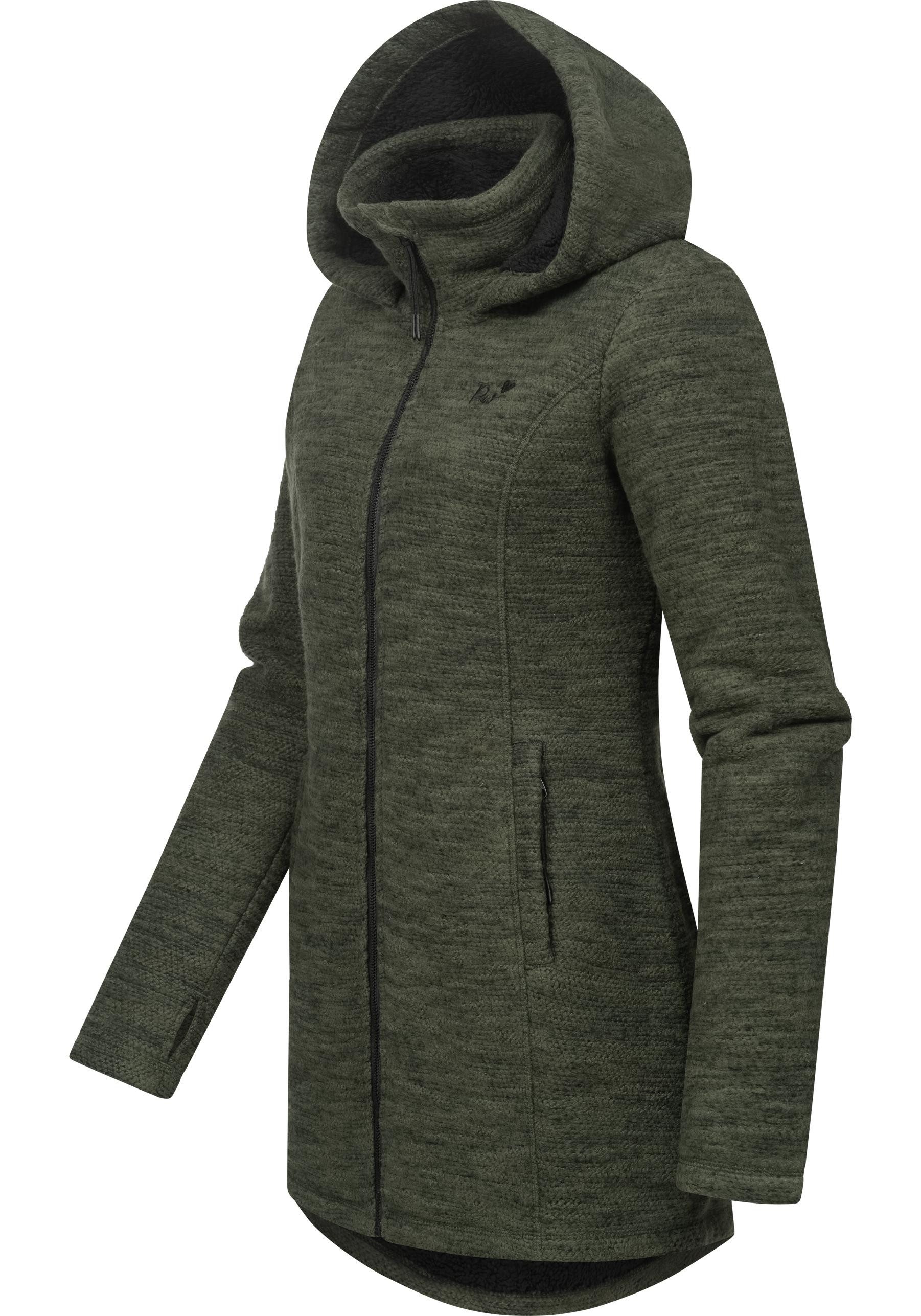 Ragwear Longstrickjacke Leysha Melange Sportliche Kapuzenjacke günstig online kaufen
