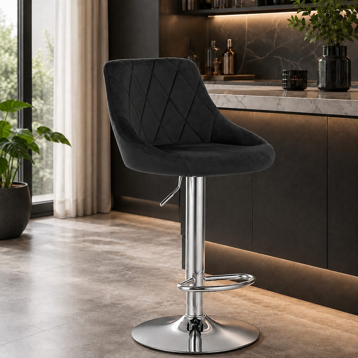 Best for Home Barhocker Barhocker – höhenverstellbar, modern & bequem (Einzelhocker, 1 St., Einzelartikel), Höhenverstellbar durch Gasdruckfeder, ergonomischer Sitz