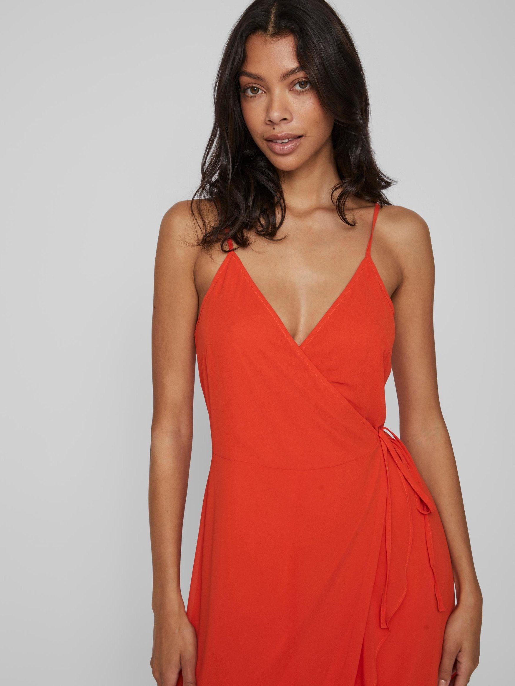 Vila Abendkleid Elegantes Wickelkleid mit Spaghettiträger günstig online kaufen