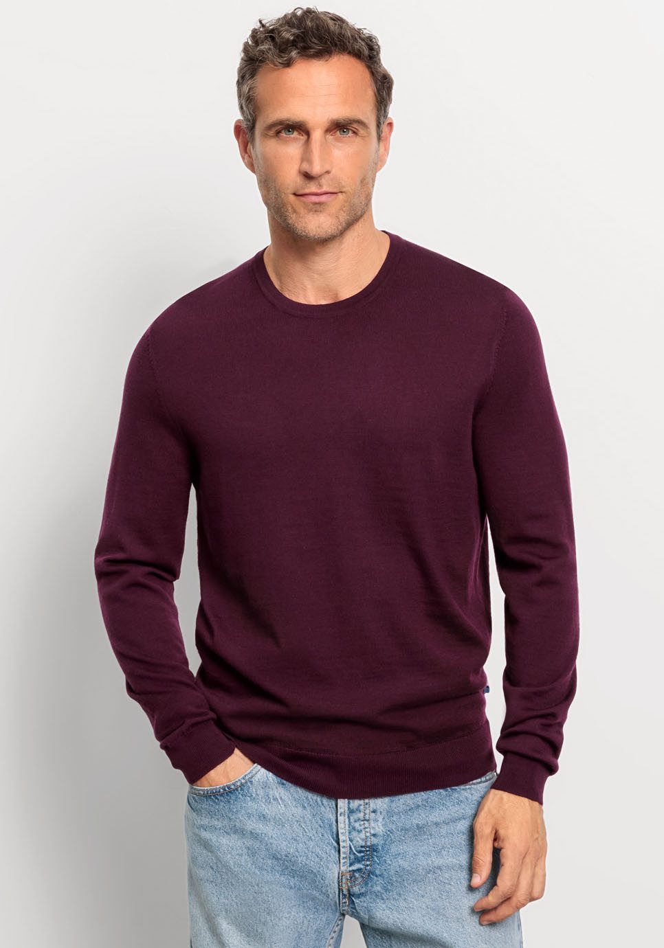 Rundhalspullover OLYMP Strick Casual