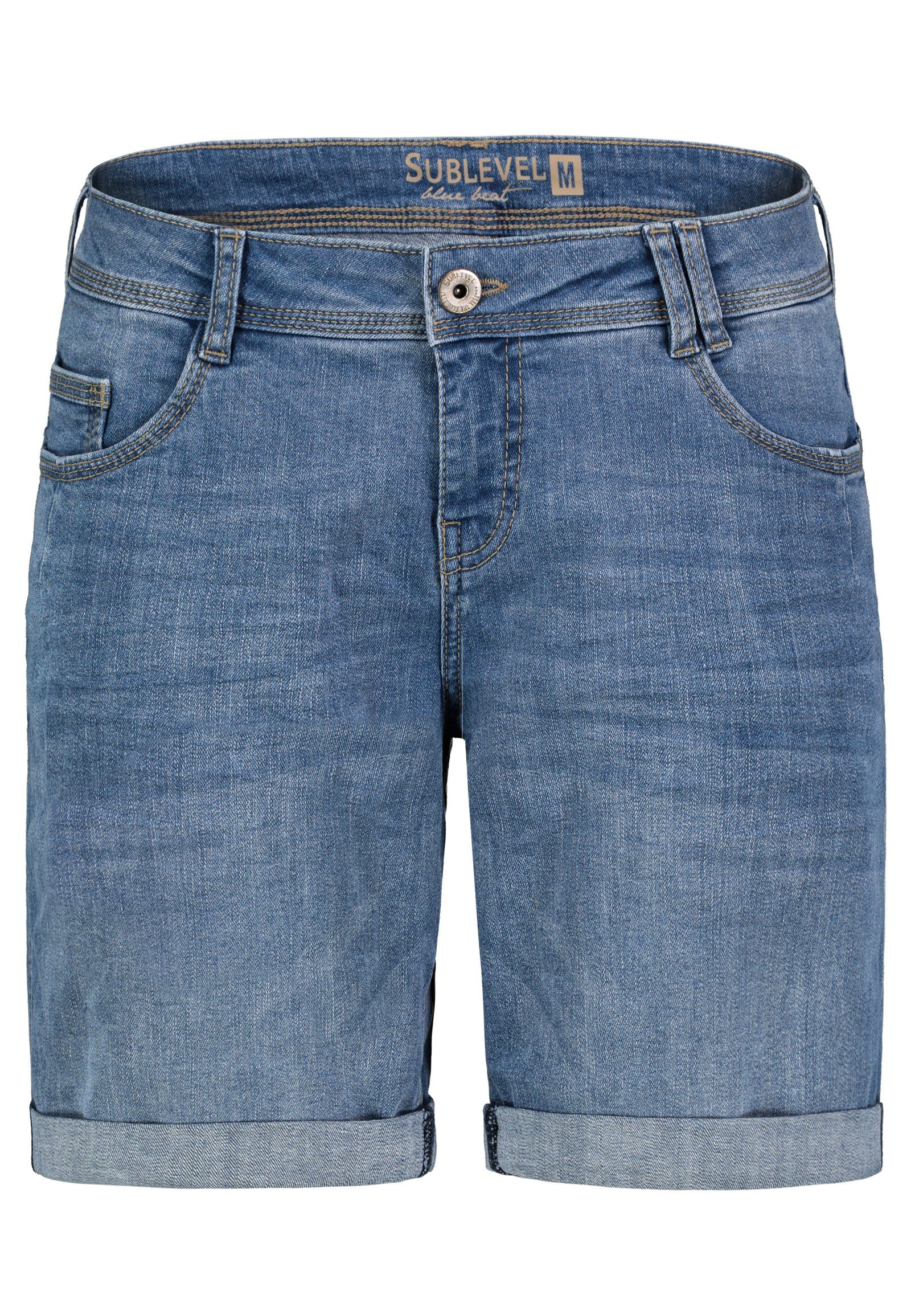 SUBLEVEL Bermudas Damen Jeans Shorts Bermuda Kurze Hose Shorts Short Denim Stretch Denim