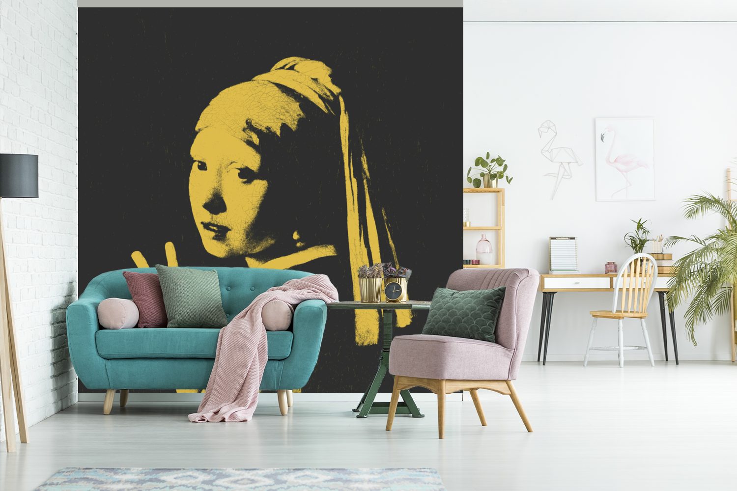 Vinyl Fototapete Mädchen Perlenohrring Wohnzimmer Kunst, Tapete - oder MuchoWow Wandtapete Vermeer St), Schlafzimmer, bedruckt, - für Matt, mit (5