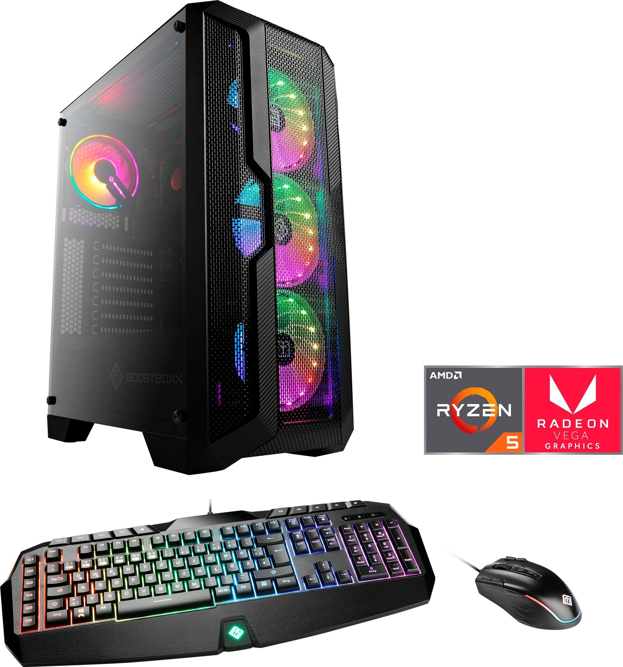 CSL Levitas T8513 Gaming-PC (AMD Ryzen 5 3400G, Radeon Vega 11, 16 GB RAM, 500 GB SSD, Luftkühlung)