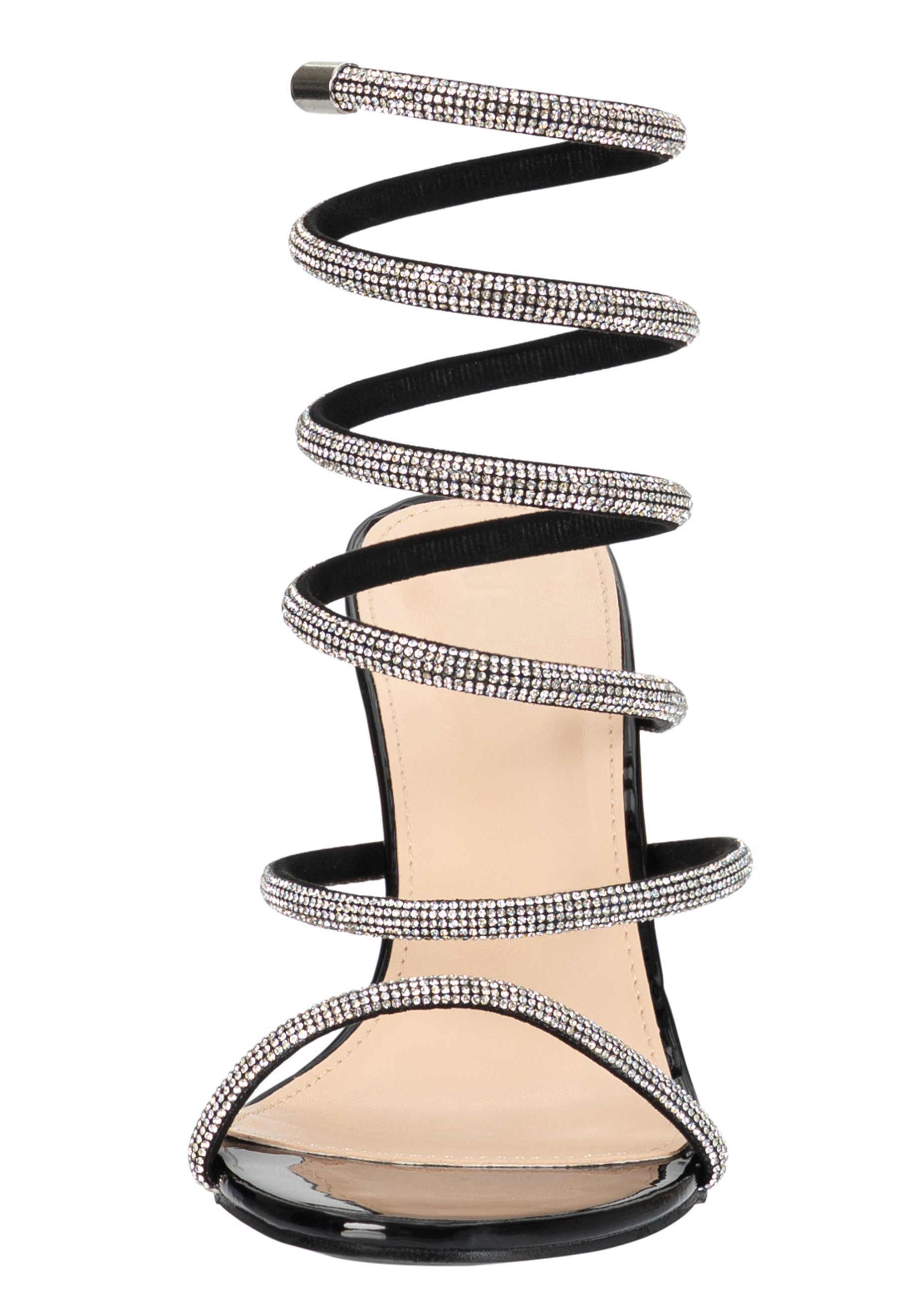 Day Vine Damen Strass High-Heels mit Spiralriemen und hohem Absatz Sandalette