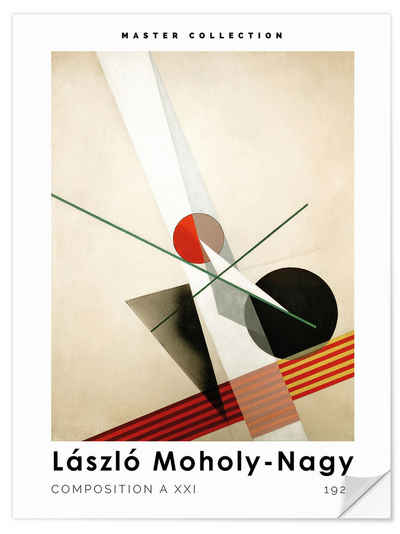 Posterlounge Wandfolie László Moholy-Nagy, Composition A XXI, 1925, Wohnzimmer Modern Grafikdesign