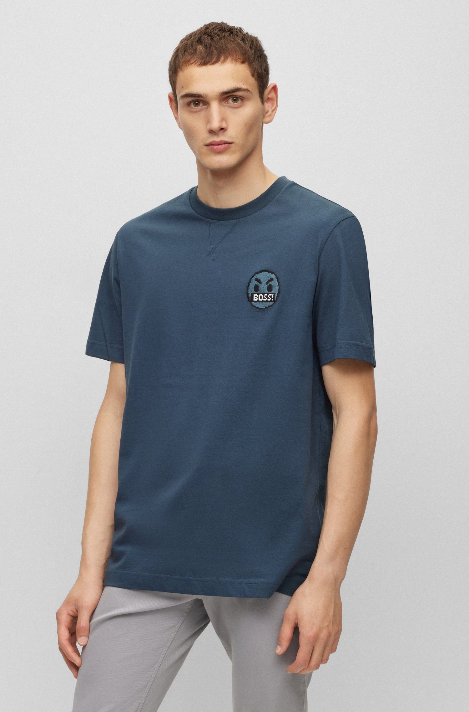 BOSS ORANGE T-Shirt Teglitchlogo mit Markenlabel