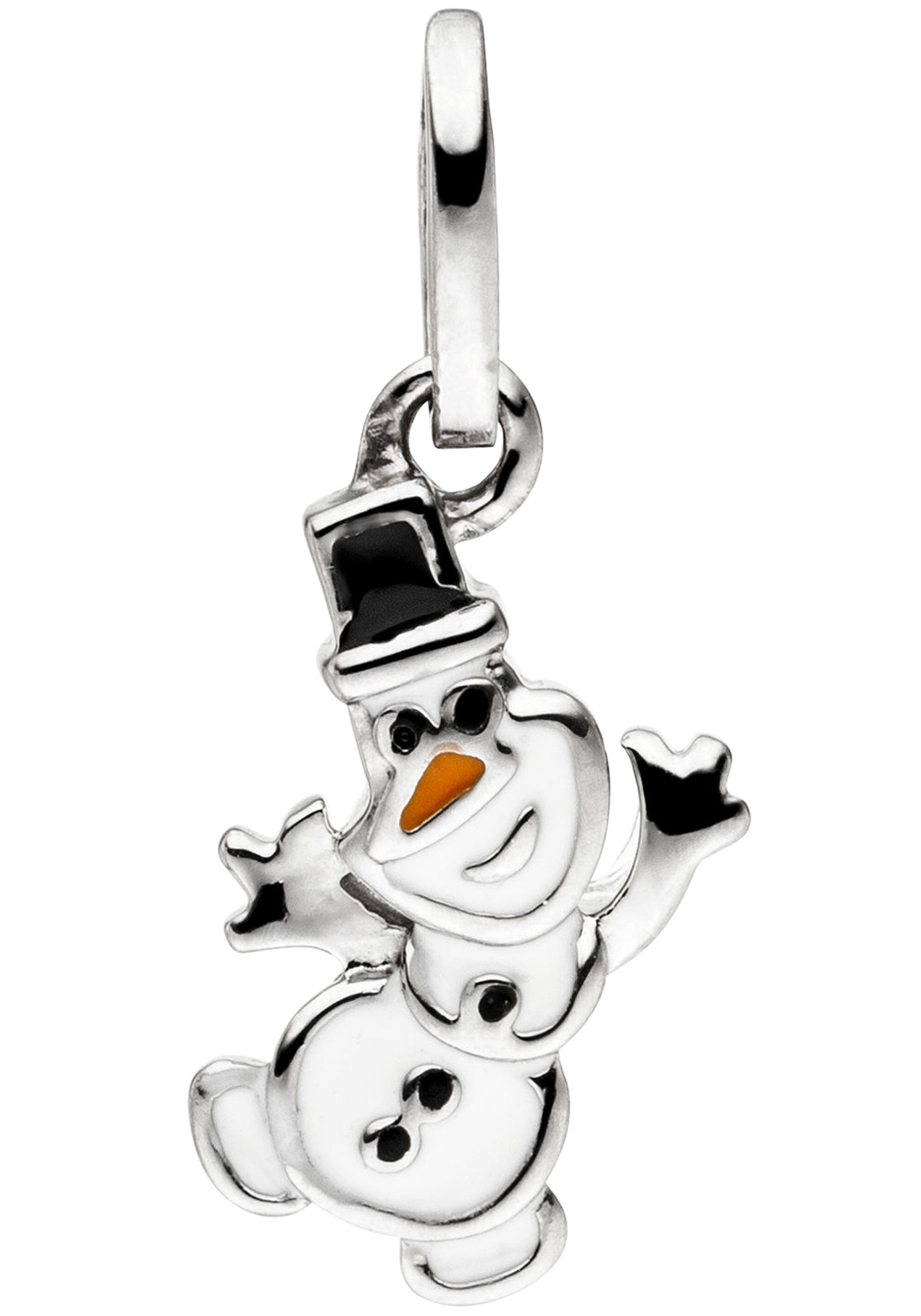 JOBO Kettenanhänger Anhänger Kinderanhänger Schneemann 13 mm, 925 Silber rhodiniert