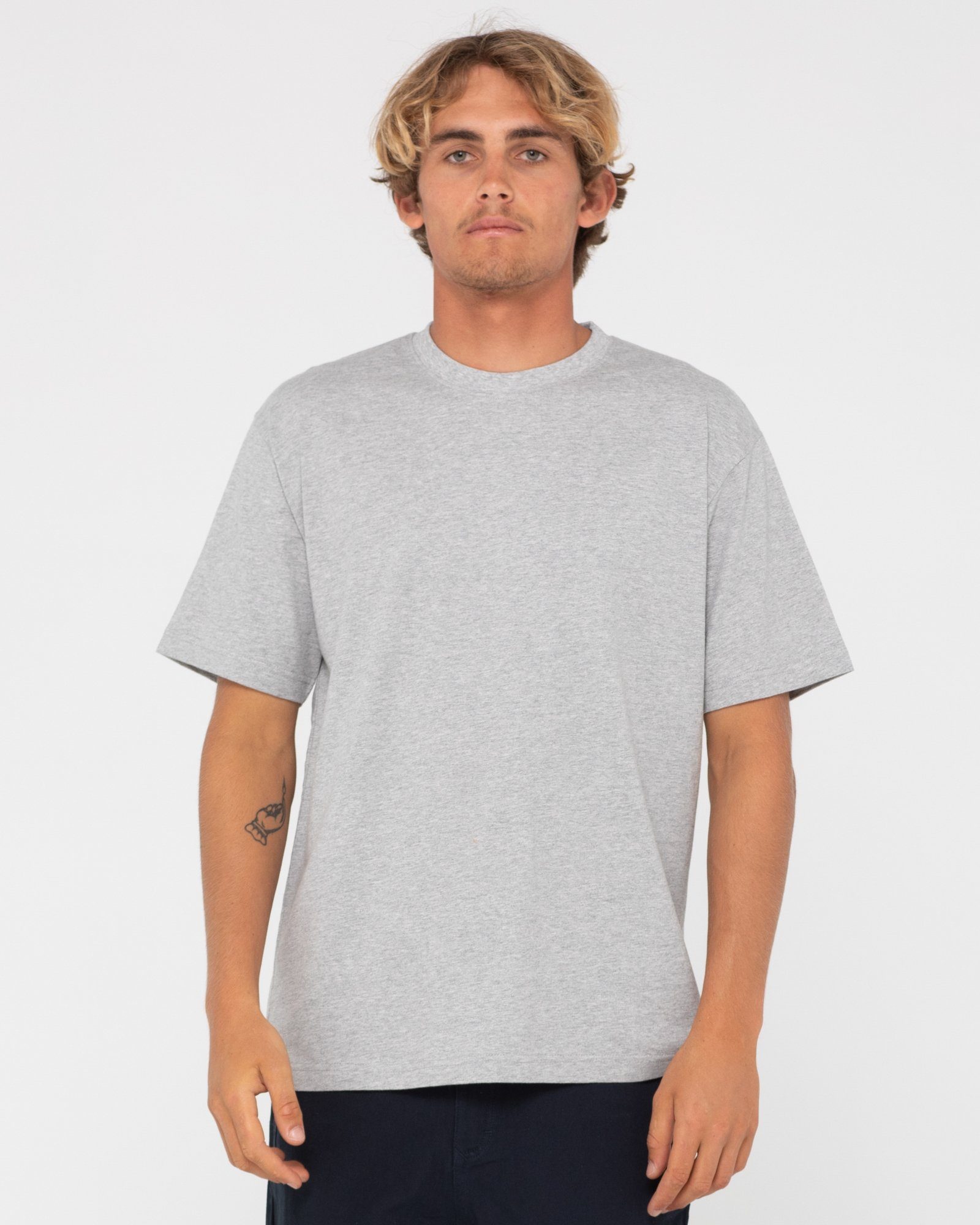 Rusty T-Shirt DELUXE BLANK S/S TEE Grey Marle