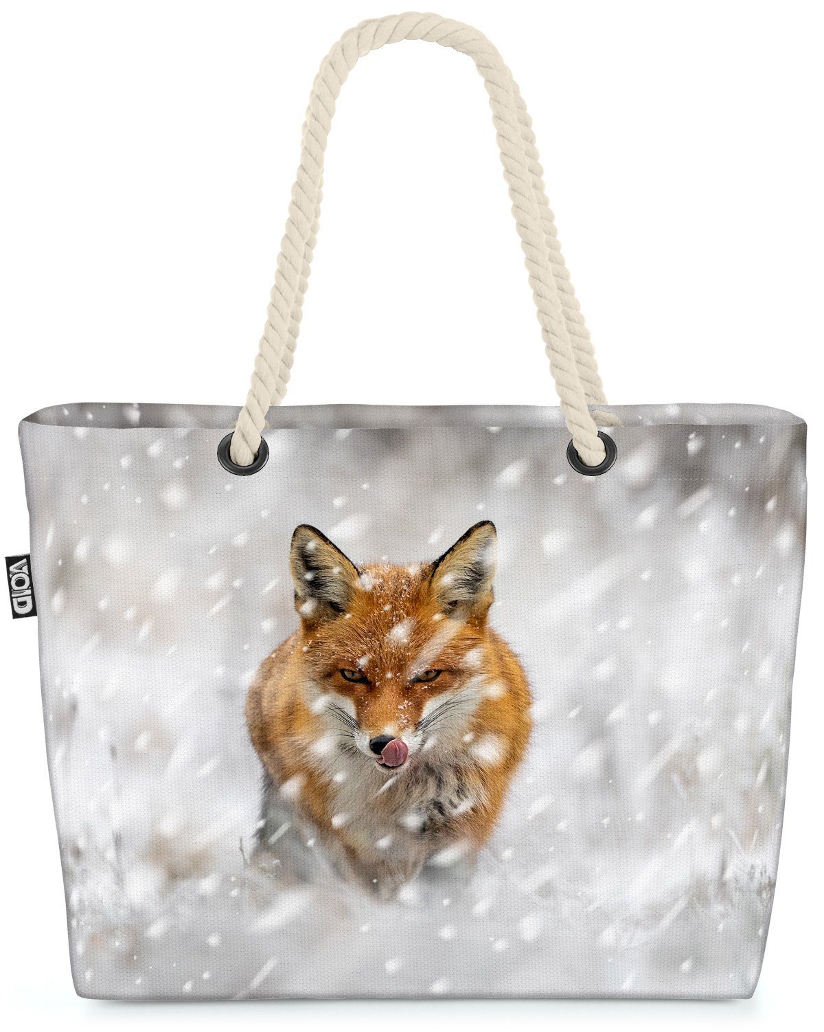 VOID Strandtasche (1-tlg), Rotfuchs Winter Schnee Fuchs rotfuchs winter jagd schnee fuchs gefähr