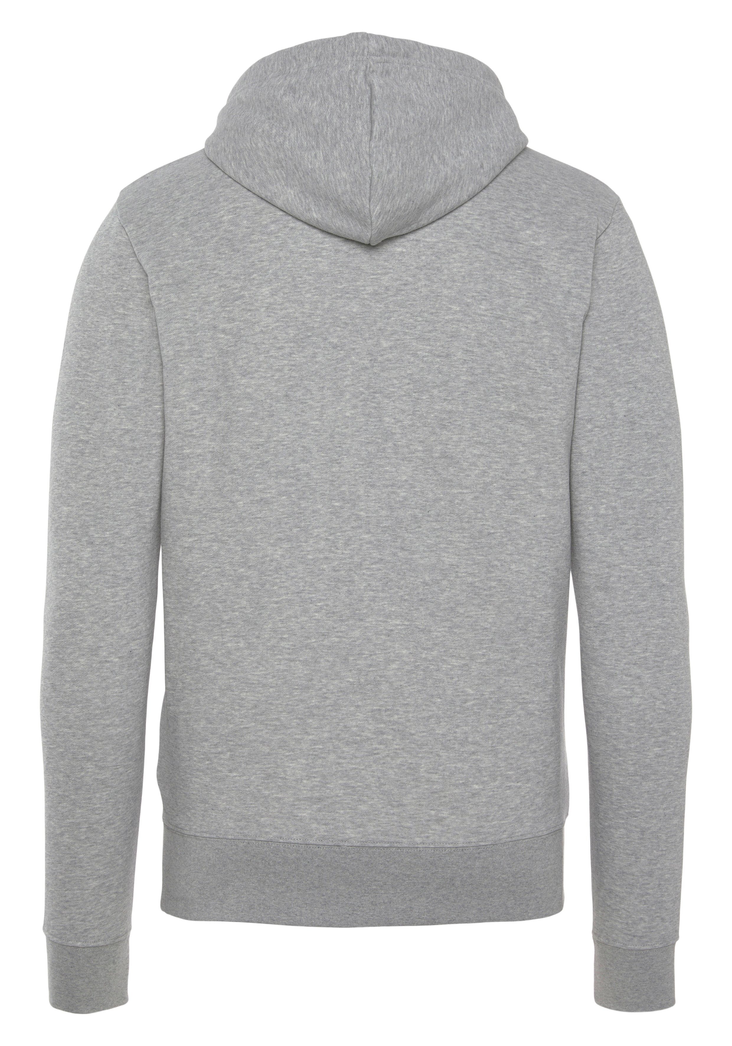 Gant Kapuzensweatshirt mit Logodruck grau mel