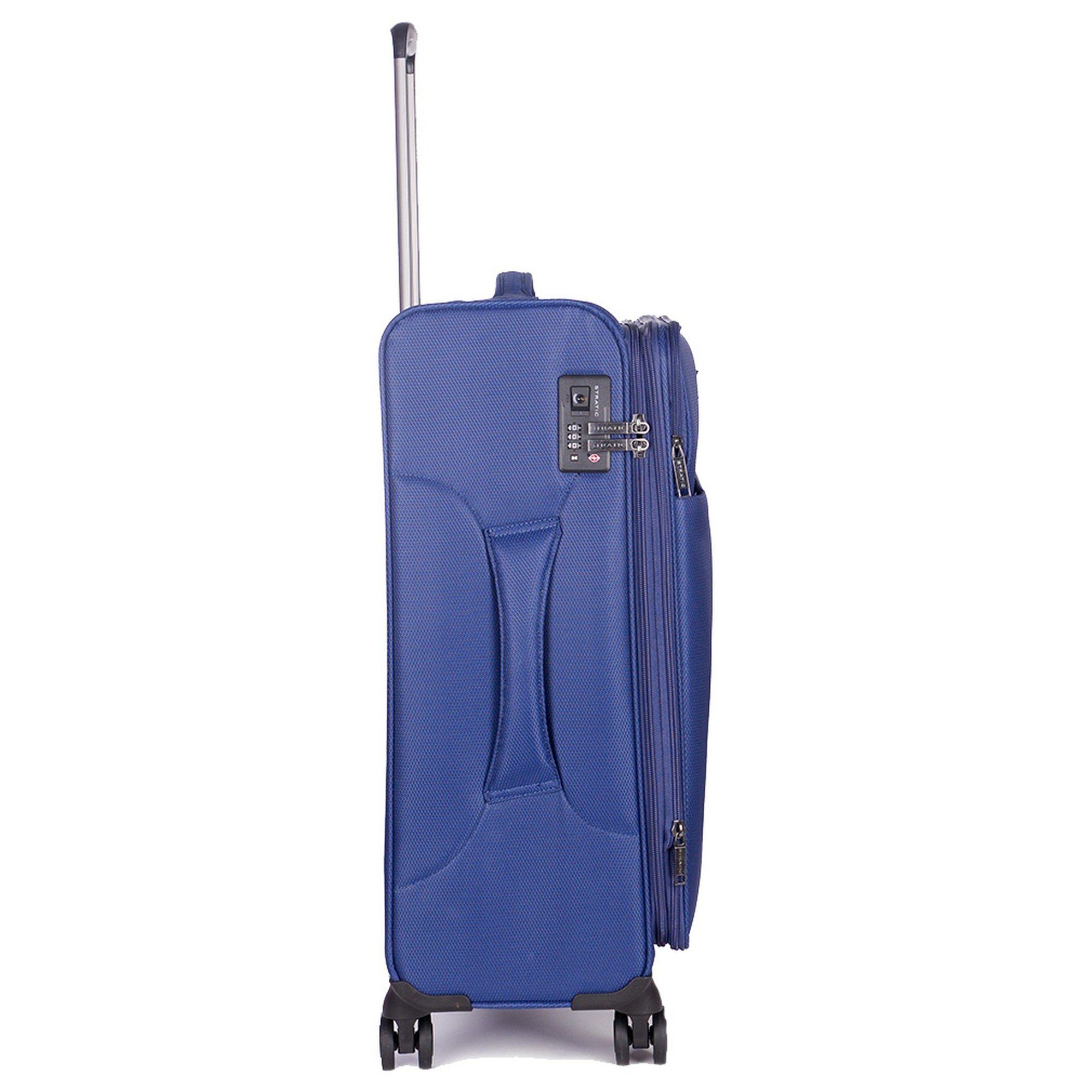 Stratic dark Light+ Rollen Handgepäck-Trolley 4 Rollen cm S, 55 4-Rollen-Trolley blue -