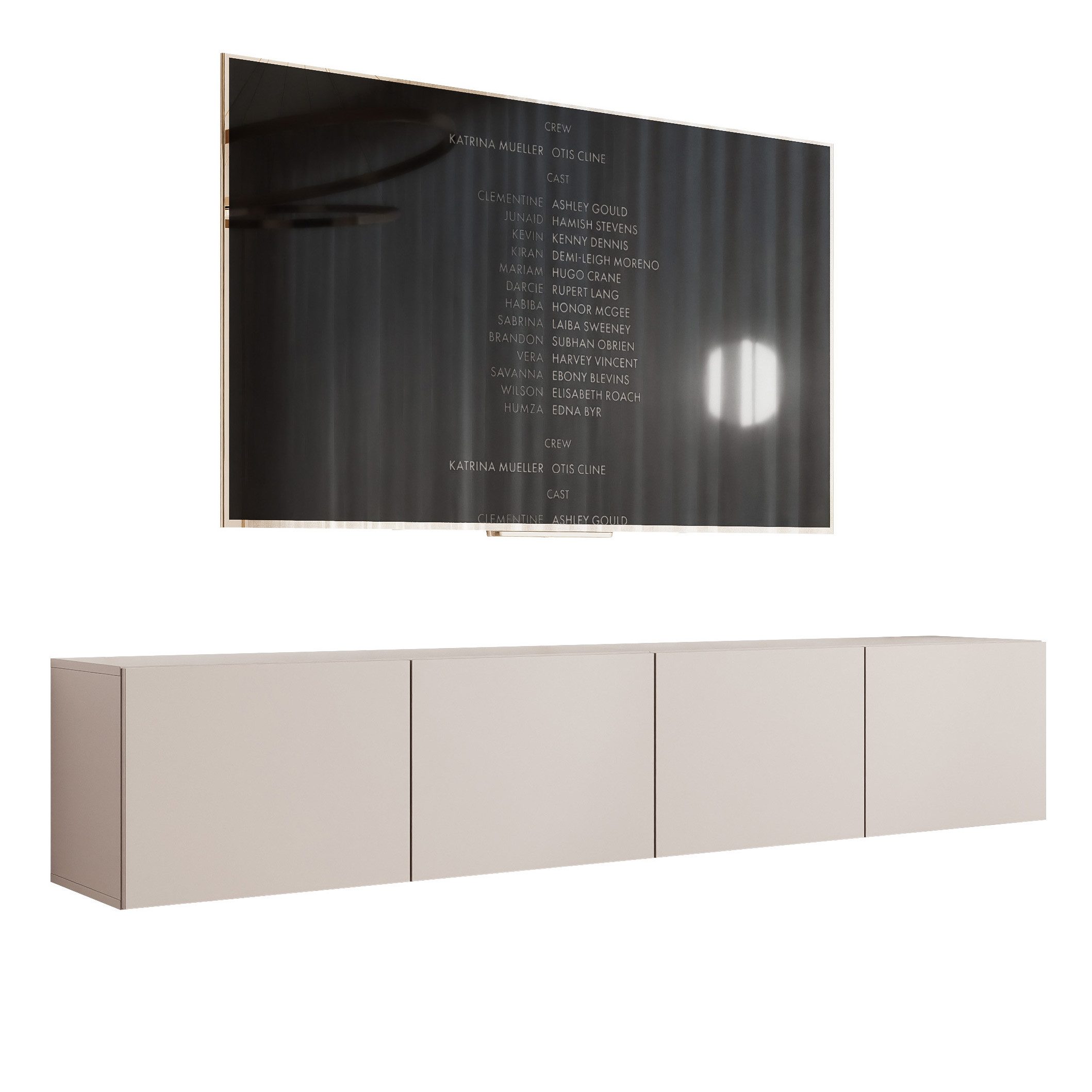 yourhouse24 Lowboard TV ANGEL 200 mit LED-Beleuchtung – Griffloses Design – Bild 2 von 5