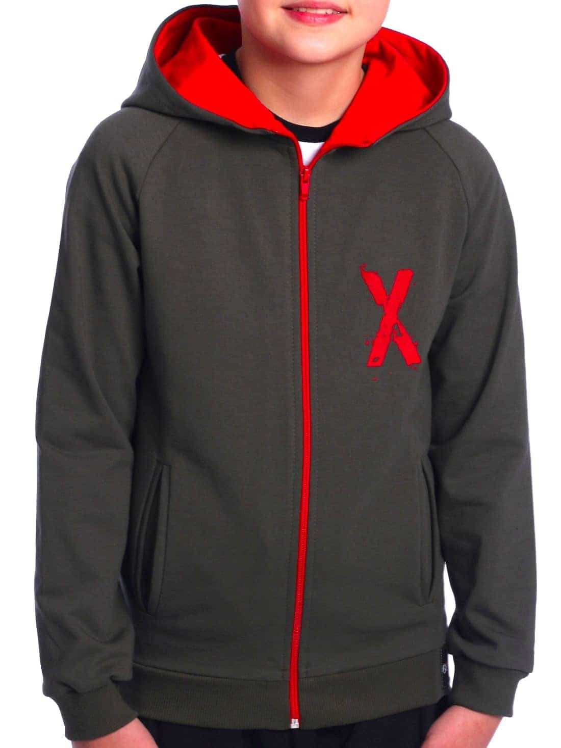 Kapuzensweatjacke Jungen Sweatjacke mit Rücken Print