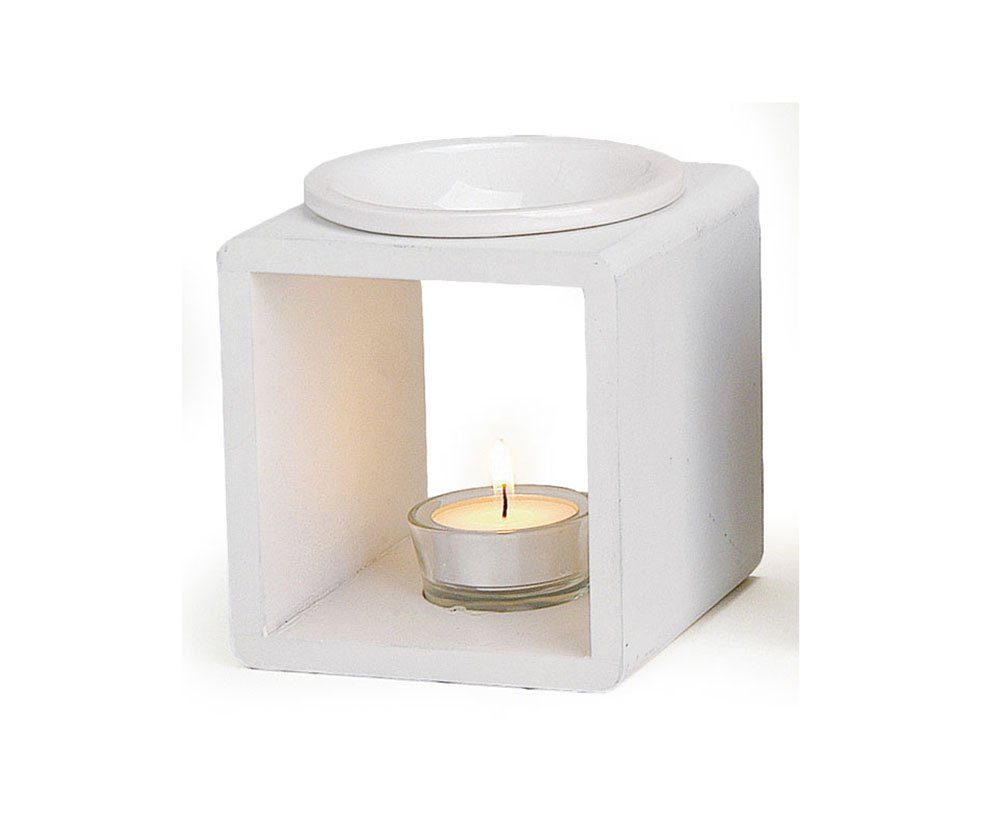 Aromalampe Keramik weiß Öllampe Levandeo® Holz Duftlampe Duftlampe,