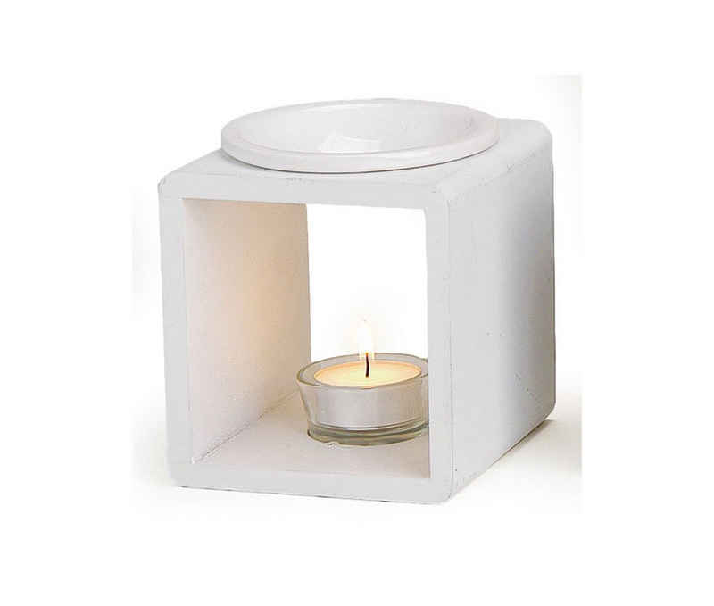 Levandeo® Duftlampe, Duftlampe weiß Holz Keramik Öllampe Aromalampe