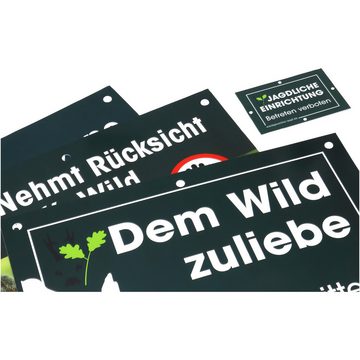 Waidgerechte Jagd Warnschild Schilder-Set Revier- und Jagdschilder – 20-teilig