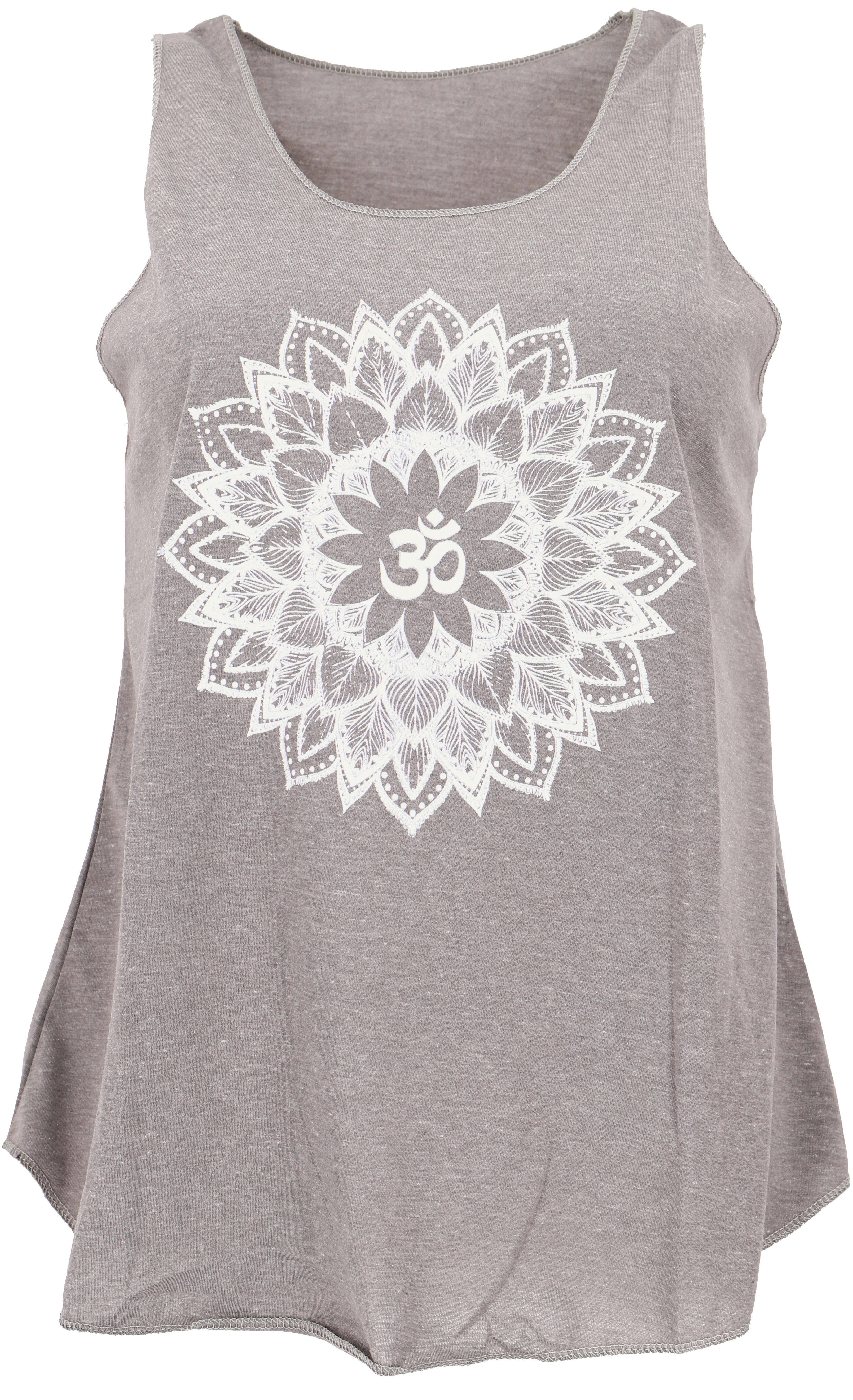 Guru-Shop T-Shirt Tanktop mit Ethnodruck, Mandala Yogatop - grau Ethno Styl günstig online kaufen