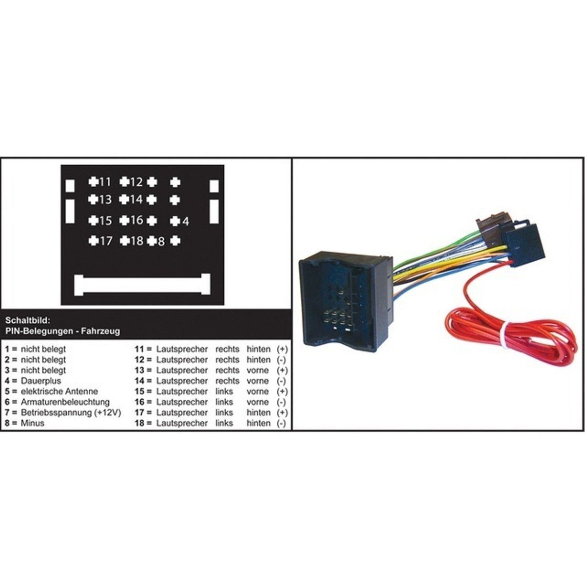 ISO Audi VW für Hersteller, Auto-Radio Einbau OEM Seat AIV ISO Auto-Adapter ISO Auto-Radio Opel OEM zu Autoradio-Adapter Skoda Verkablung