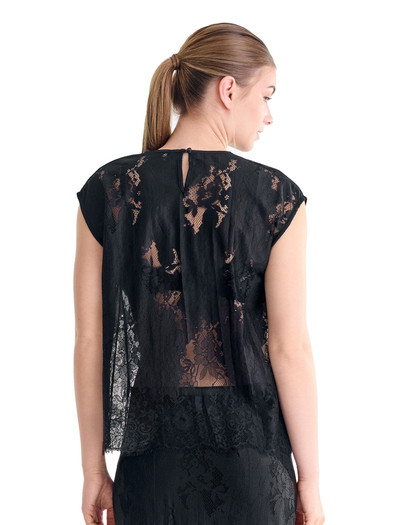 Lisca T-Shirt Shirt ärmellos Delicate (Stück, 1-tlg) Voll-Spitzen T-Shirt, hoher Rundhalsausschnitt