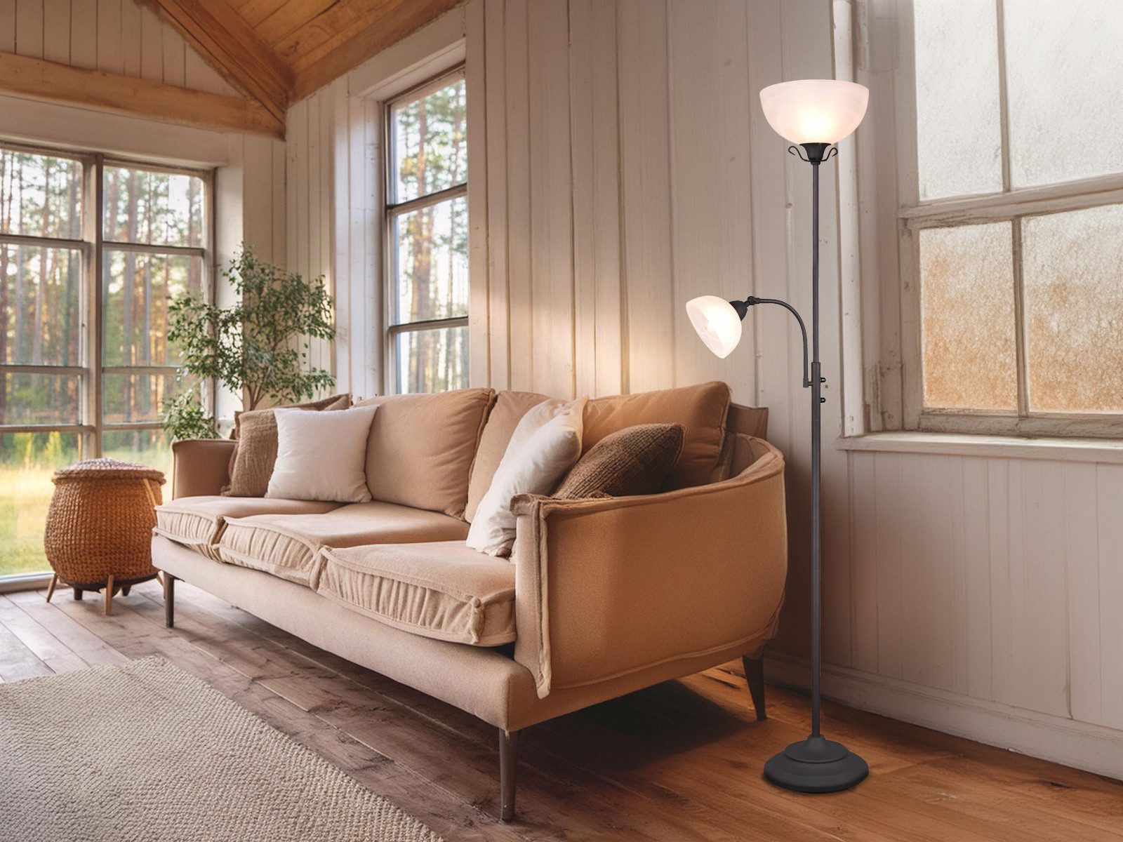 Reality Leuchten LED Deckenfluter, Dimmfunktion, LED wechselbar, Warmweiß, günstig online kaufen