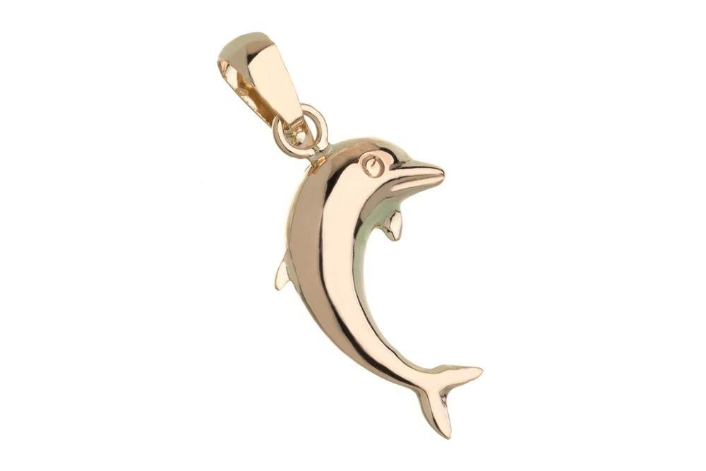 Kettenanhänger Anhänger Delphin - 585 Gelbgold