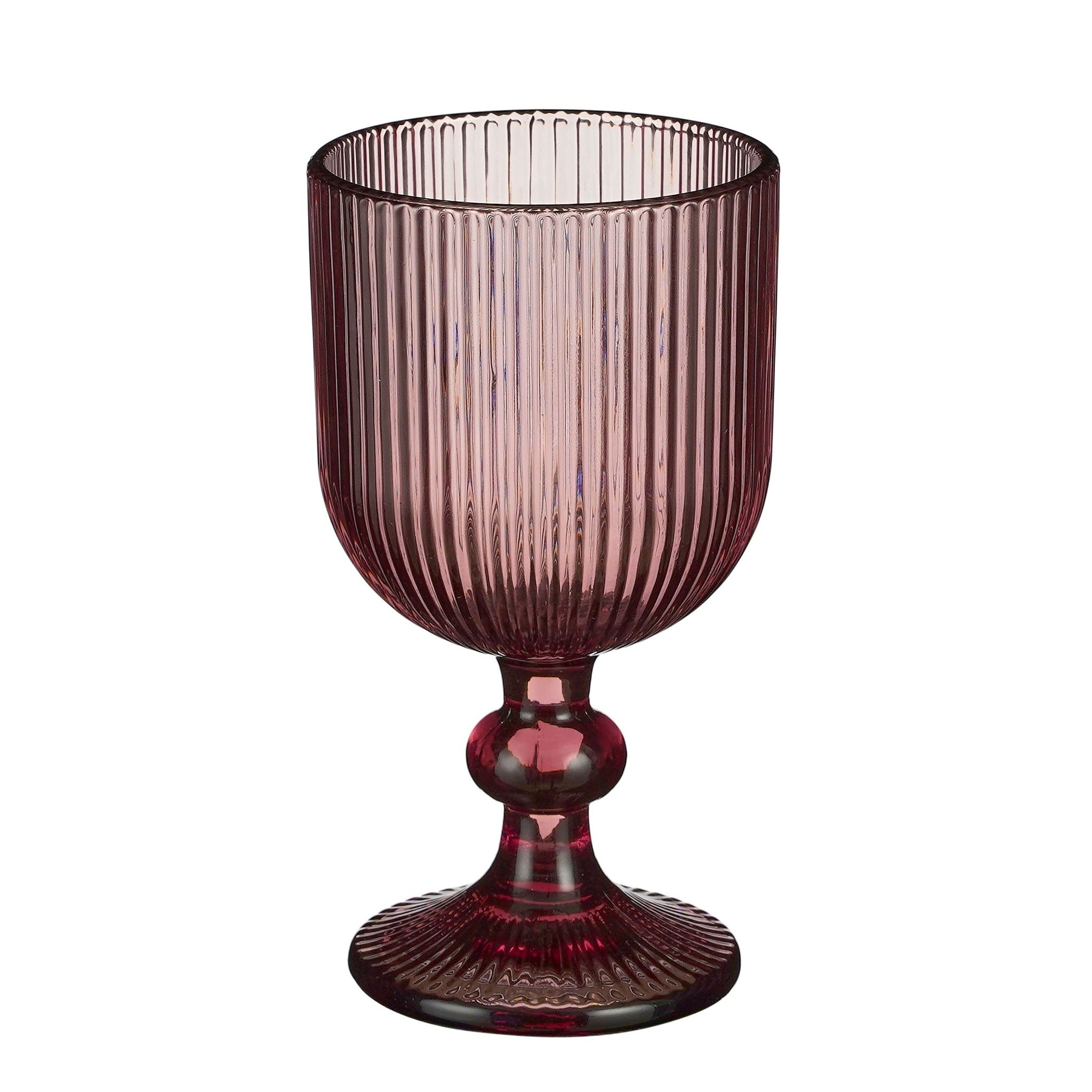 Mica Decorations Merlot Wine Glass - Set of 6 - 250 ml - Glass - Purple, Glas