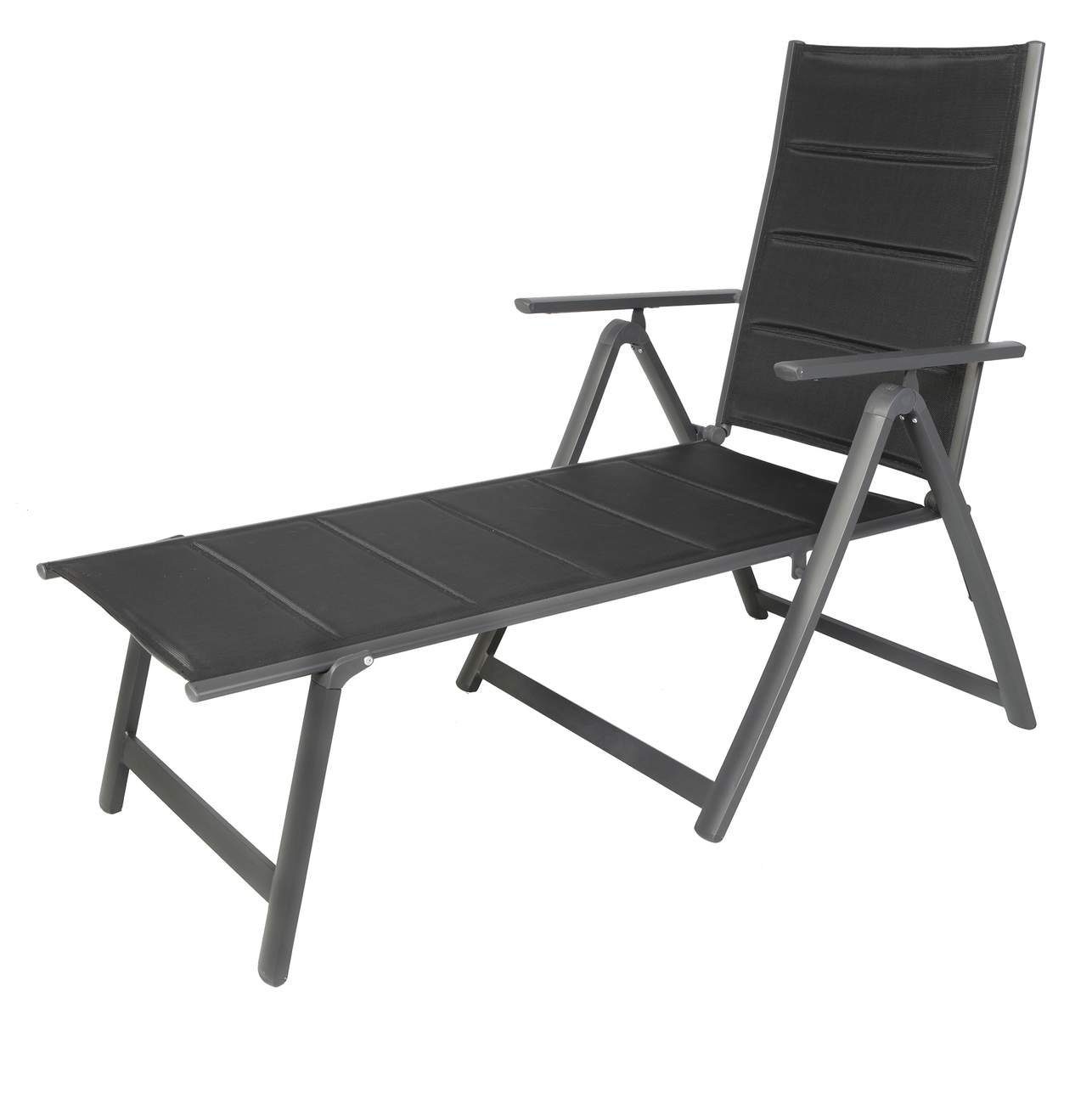 LEX Gartenliege Comfort Sonnenliege Gartenliege Gestell Aluminium anthrazit