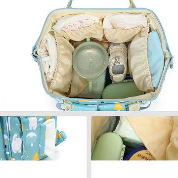 REDOM Wickelrucksack Wickeltasche Rucksack Baby Multifunktions-Babytaschen wasserabweisend (Windeln Babyflasche Milchfläsche Rucksack Tasche mit USB-Anschluss, Multifunktional, Babytasche, Wickelrucksack), mit Kinderwagen-Haken