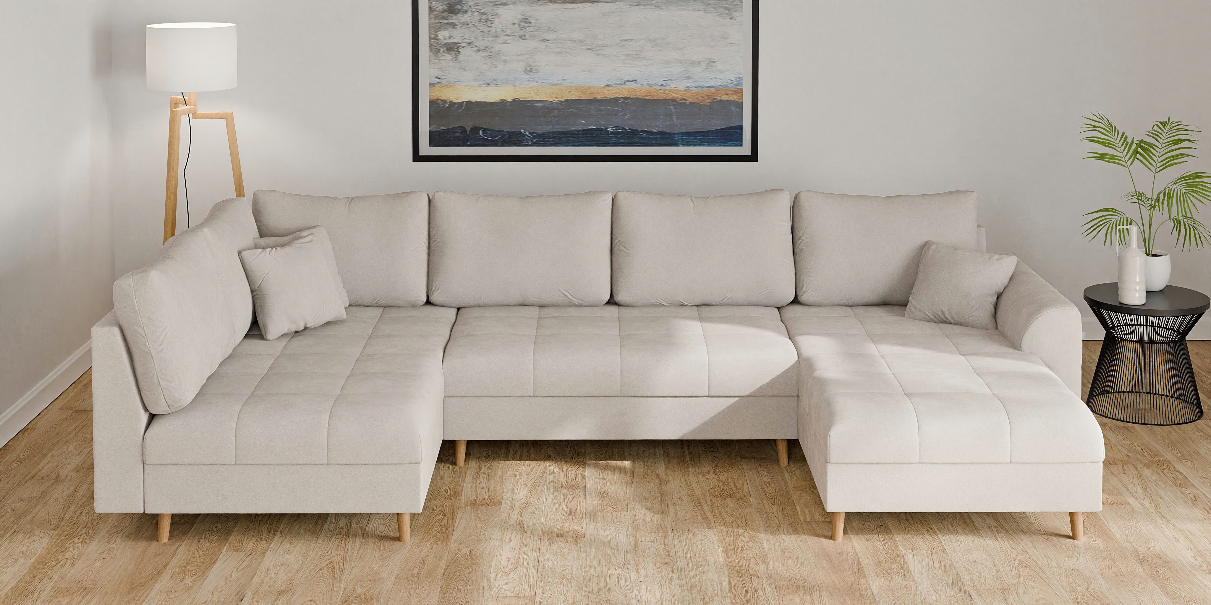 Home affaire Wohnlandschaft "CHARRE U-Form mit Ottomane, Maße B/T/H: 310/16 günstig online kaufen