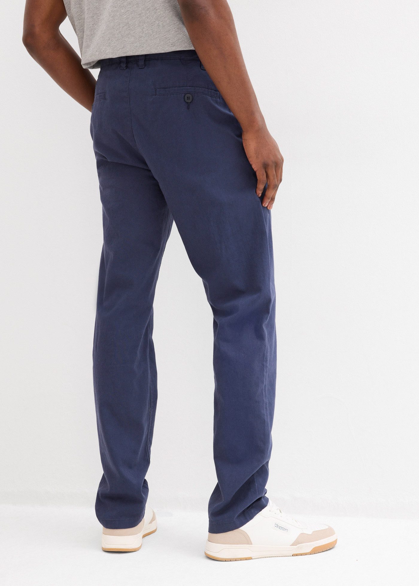 bonprix Chinohose aus Leinen und Baumwolle, Regular Fit, im Chino-Stil