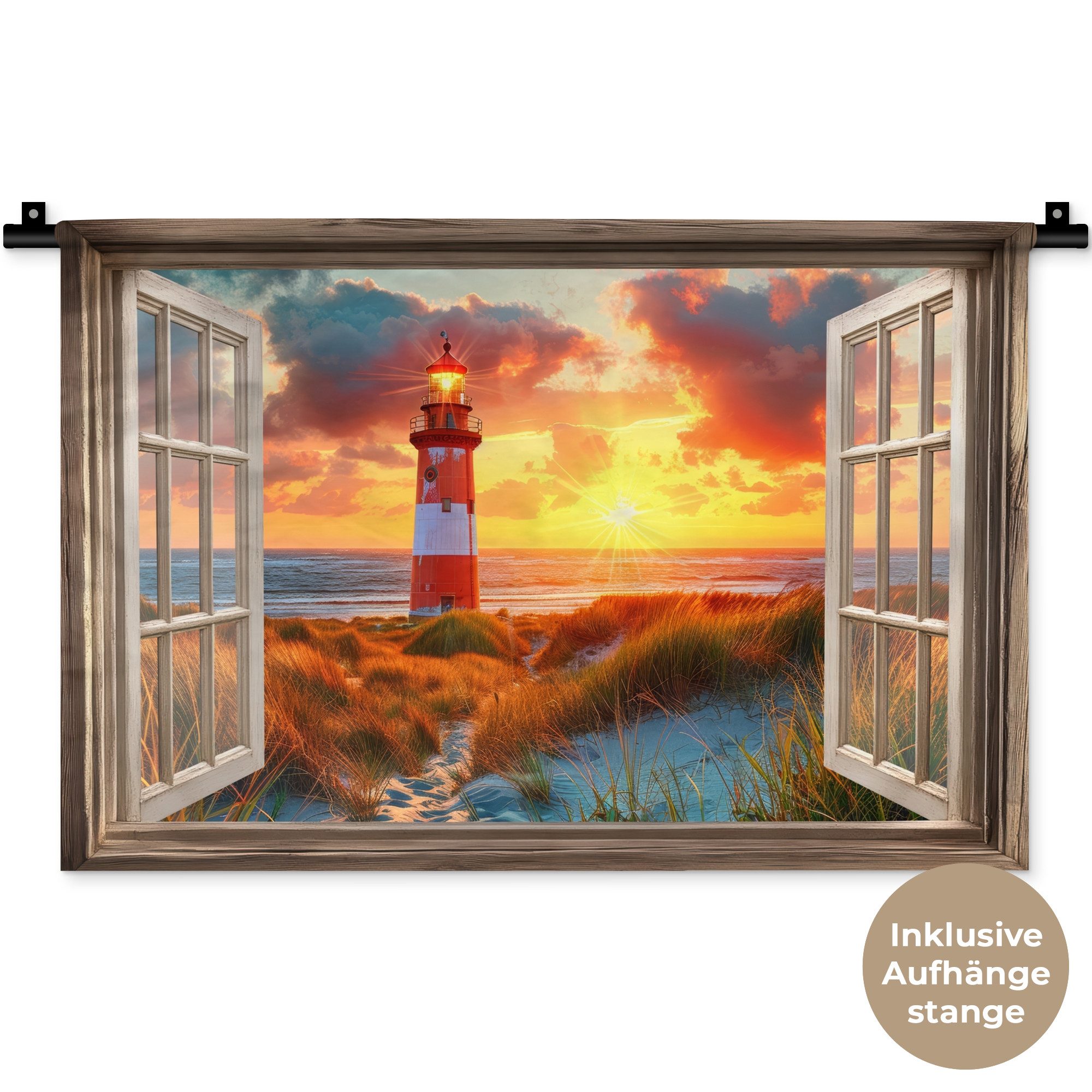 MuchoWow Wandteppich Aussicht - Fenster - günstig online kaufen
