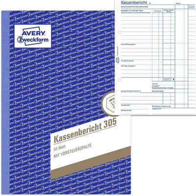 Avery Zweckform Formularblock AVERY Zweckform Formularbuch "Kassenbericht", A5, 50 Blatt