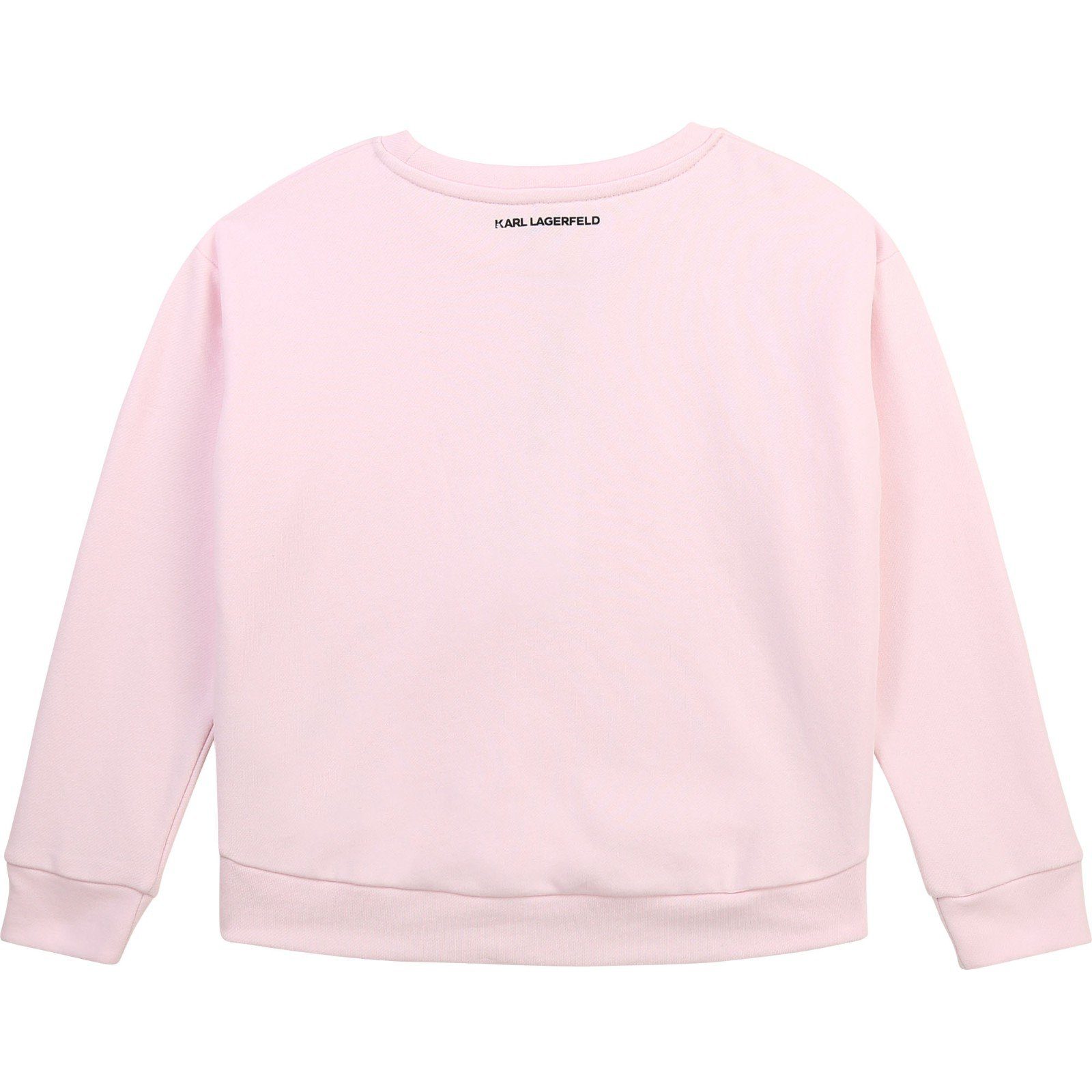 KARL LAGERFELD Sweatshirt Karl Sweatshirt irisierend Lagerfeld Logo Katze rosa Choupette