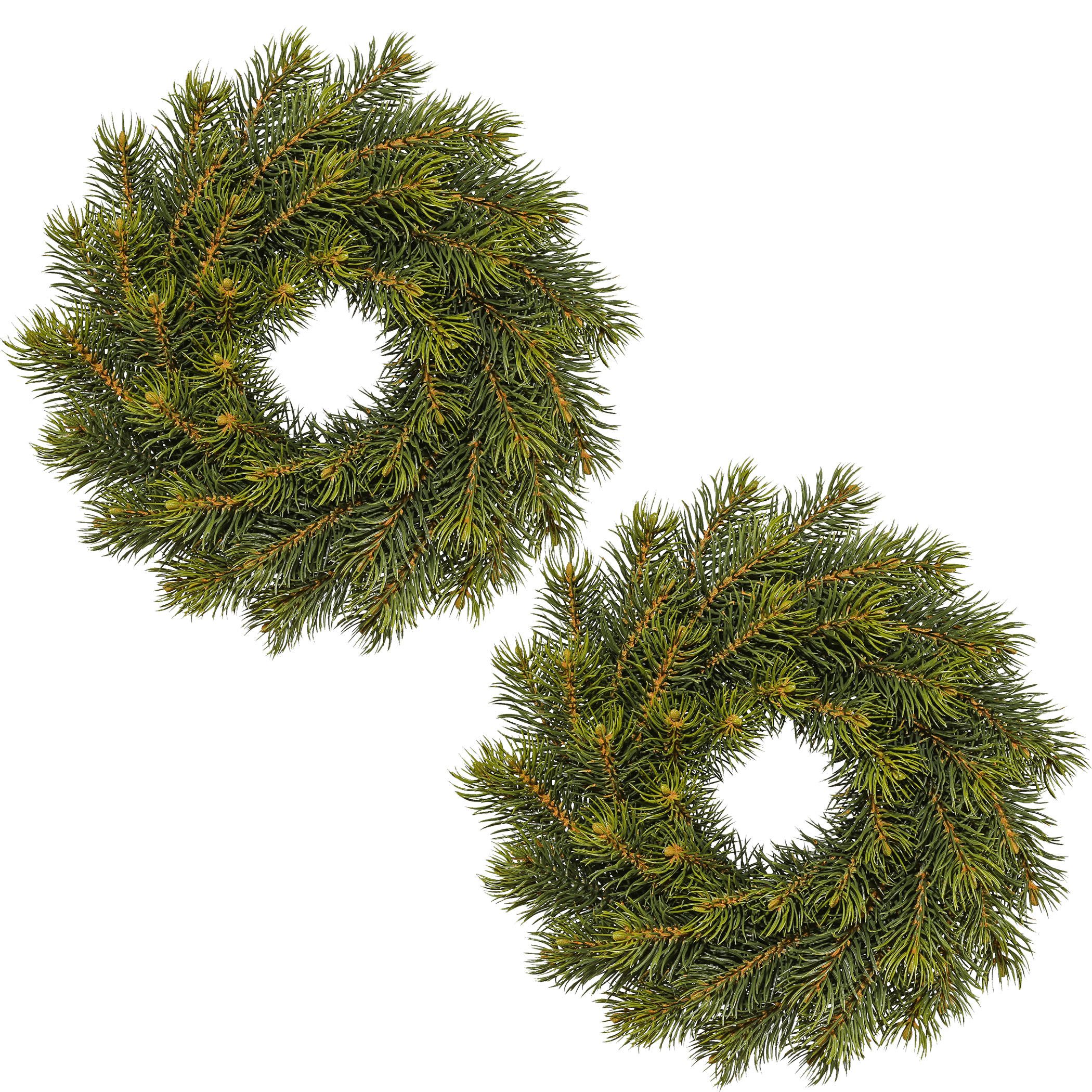 Kunstkranz Tannenkranz, Creativ green, Höhe 8 cm, mit vielen Nadelzweigen, 2er Set