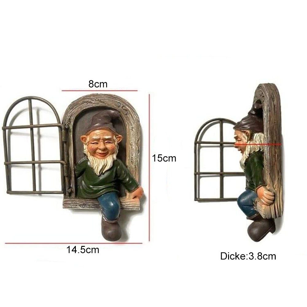 NUODWELL Gartenfigur Gartenzwerg Hängende Gartenzwerge Baum günstig online kaufen