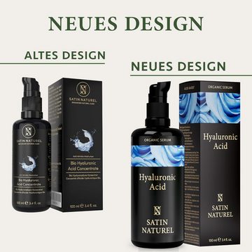 Satin Naturel Gesichtsserum Hyaluronsäure Bio Serum, 1-tlg., Nur für die äußere Pflege gesunder Haut geeignet.