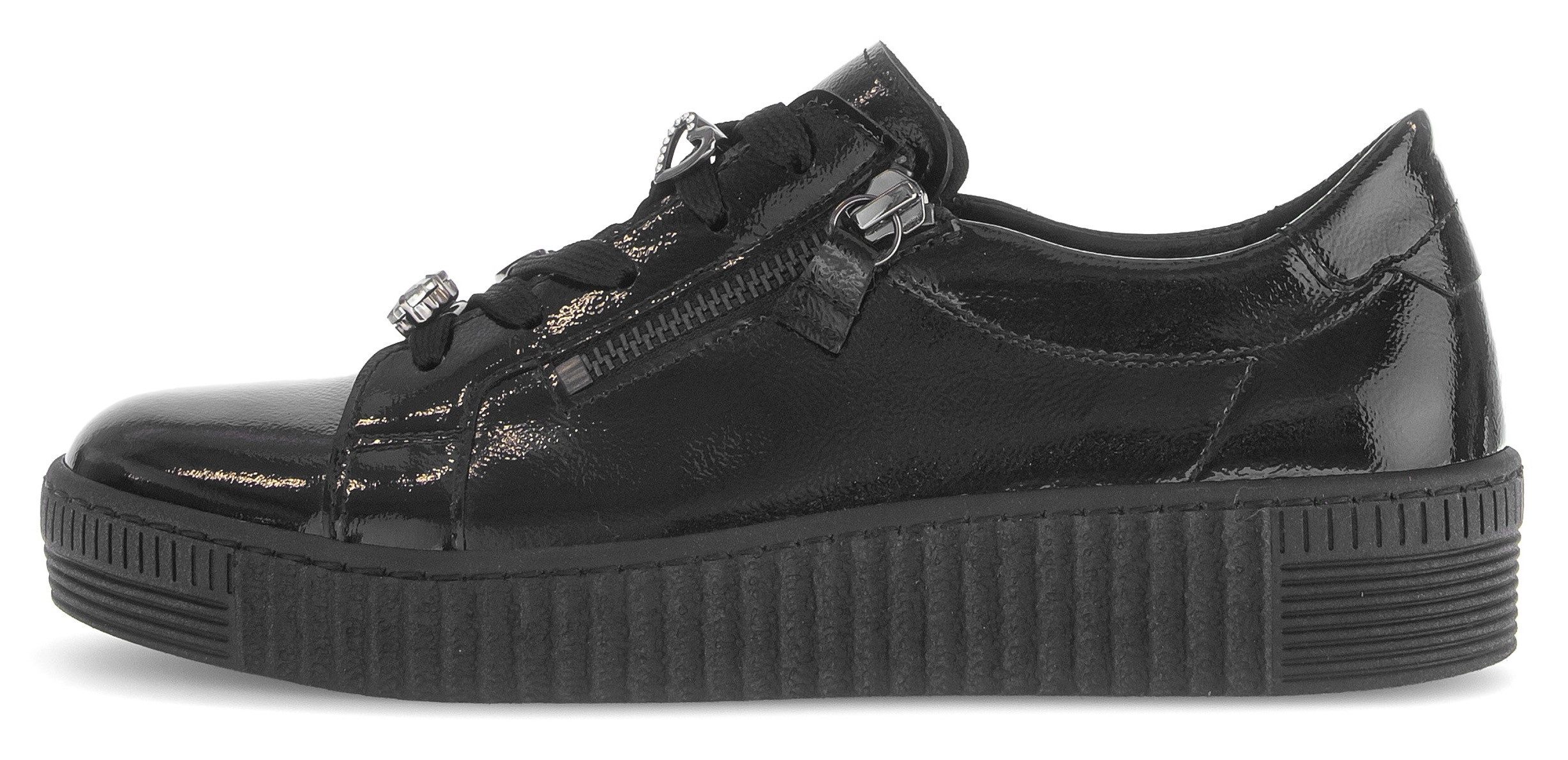 Gabor Plateausneaker, Freizeitschuh, Halbschuh, Schnürer mit edlen Schmuck- günstig online kaufen