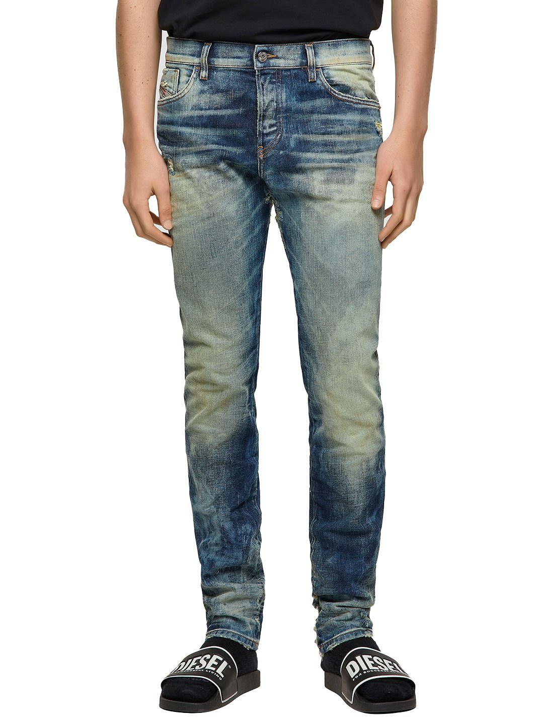 Diesel Slim-fit-Jeans Straight Fit - D-KRAS-X 009VI - Länge:32