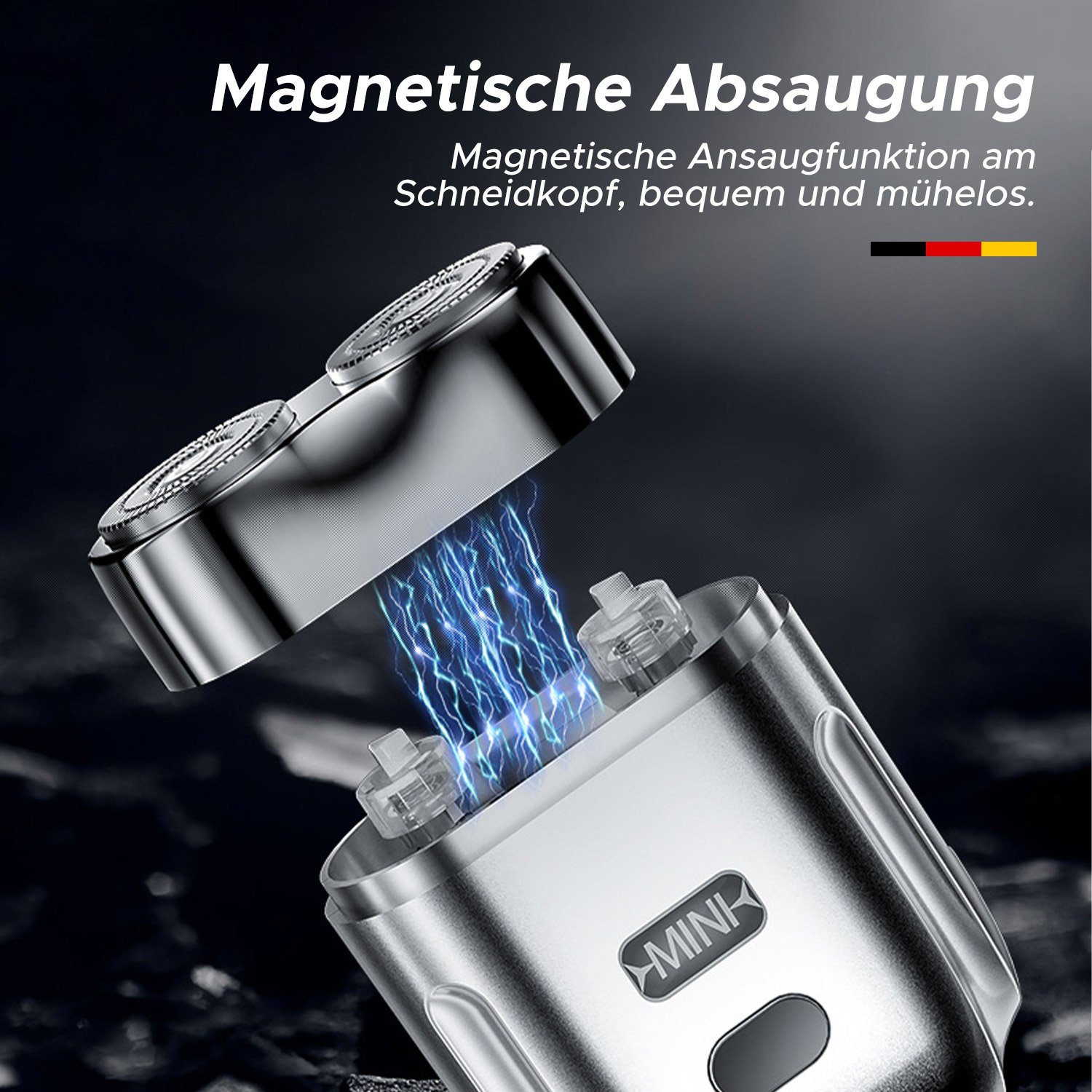MAGICSHE Elektrorasierer Reiserasierer,Wet&Dry,USB-Aufladung, Tragbarer Rasierer blau elektrischer