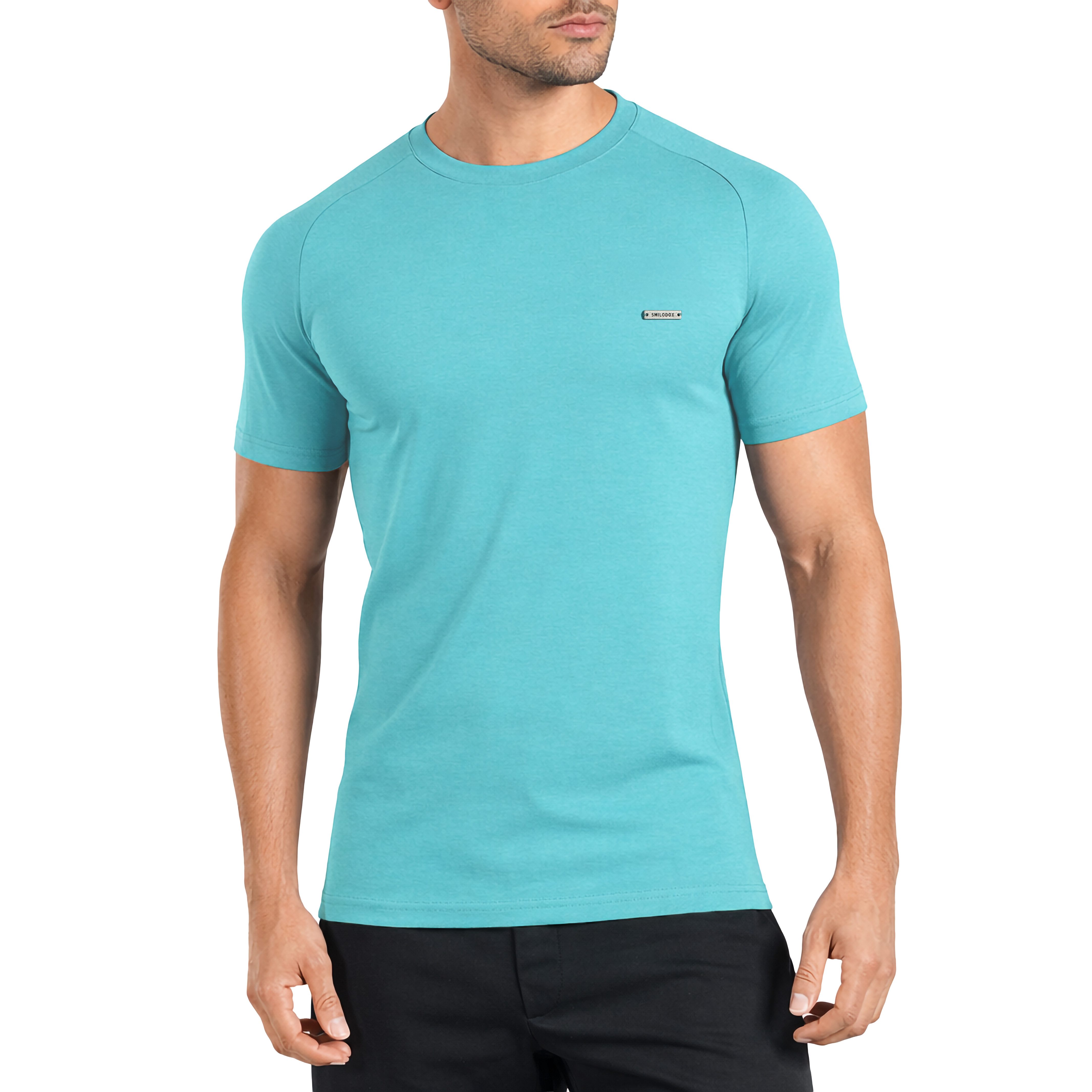 Smilodox T-Shirt Thilo, Schlichtes Shirt, Metallabel, Hochwertigs Kurzarmsh günstig online kaufen