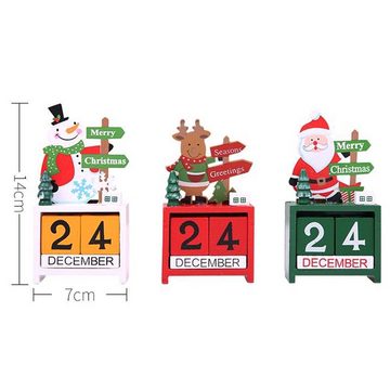 HALWEI Countdown Kalender Countdown Zu Weihnachten,Santa Claus Hölzernes Ornamente