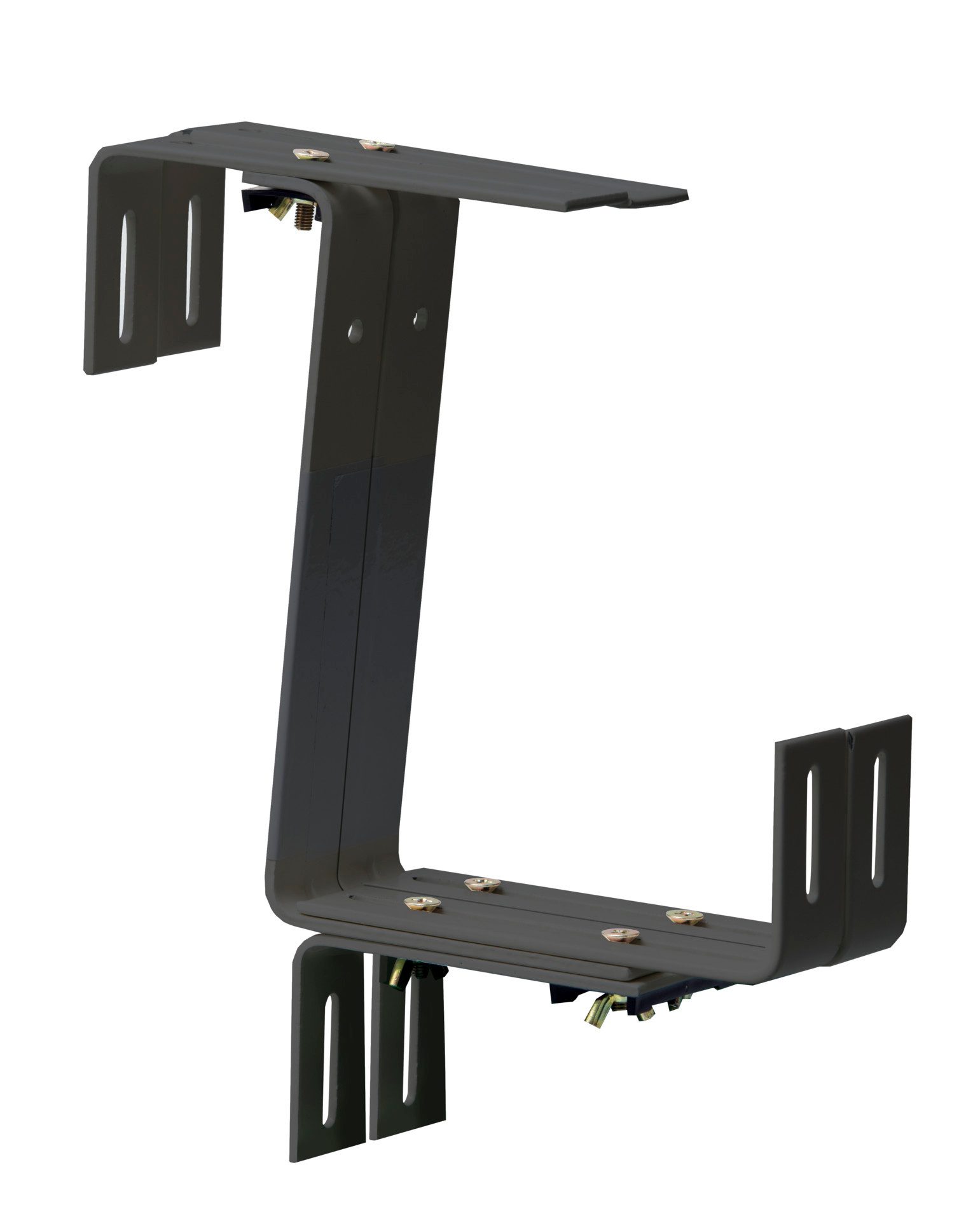 Windhager Blumenkastenhalter zur Montage an Brüstungen und Balkongeländern von 3-14cm, Packung, 2-St., maximale Belastung 45 kg, 22x17 cm, anthrazit